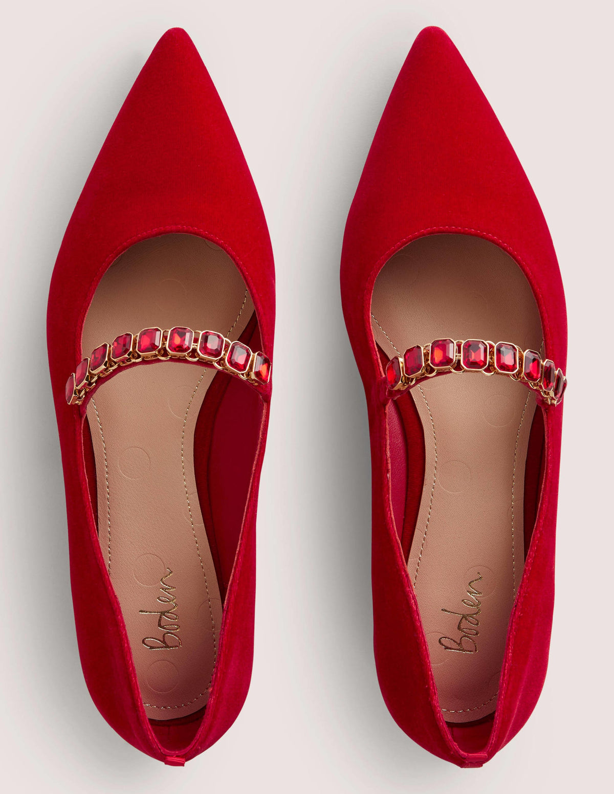 Crystal Strap Mary Jane Shoes-Poinsettia - Image 4
