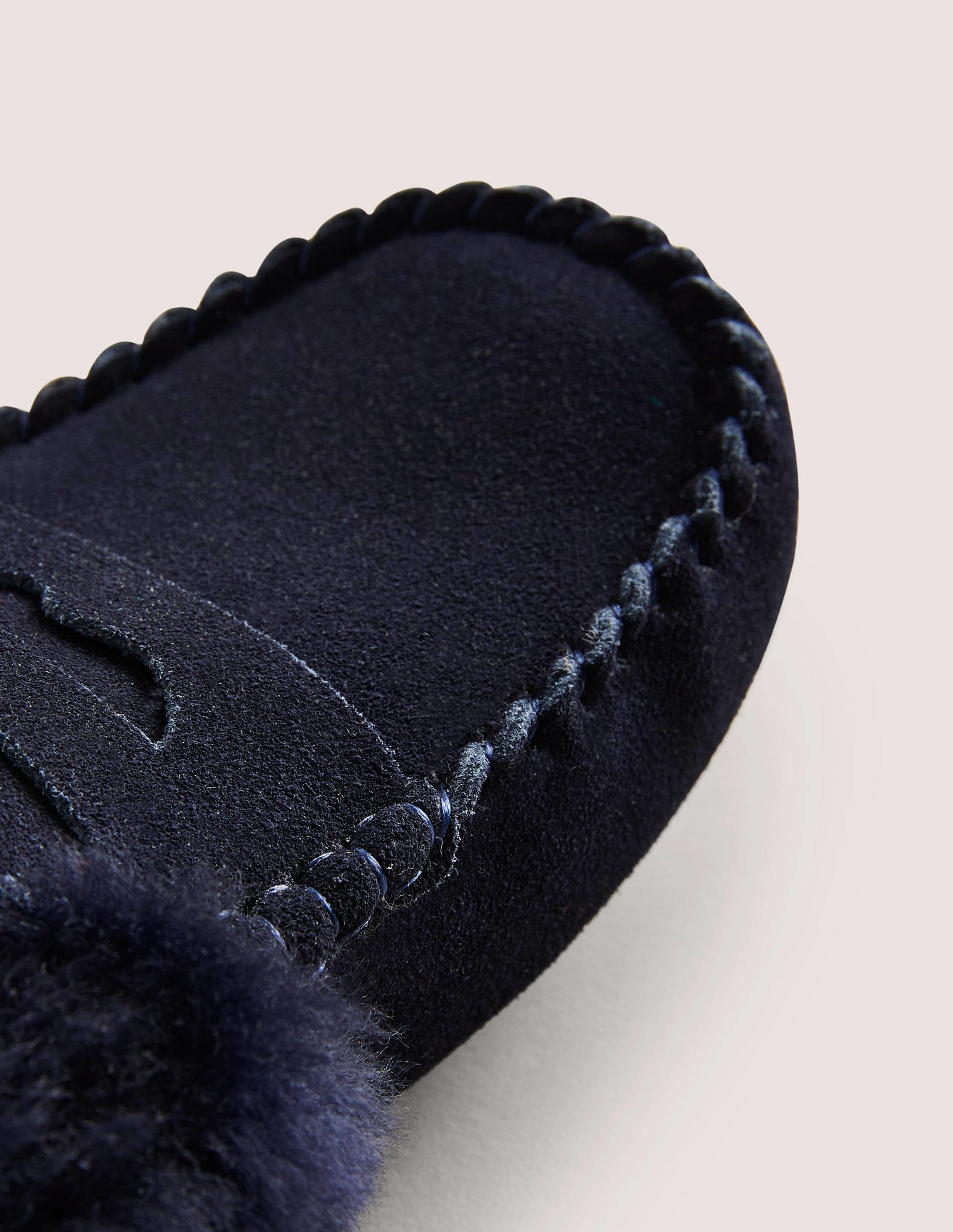 Moccasin Slippers-Navy Suede-3