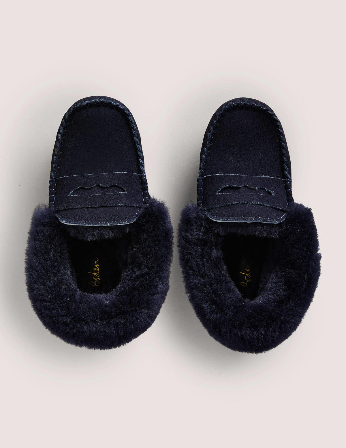 Moccasin Slippers-Navy Suede - Image 4
