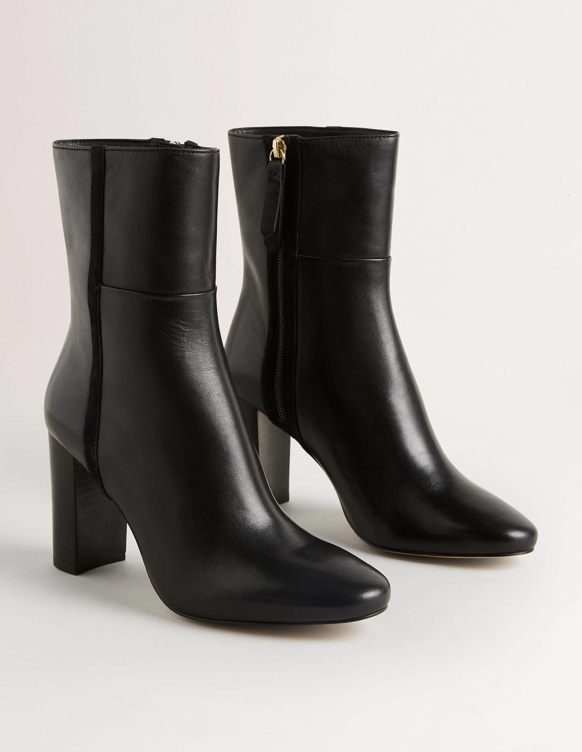 Leather Ankle Boots-Black-2
