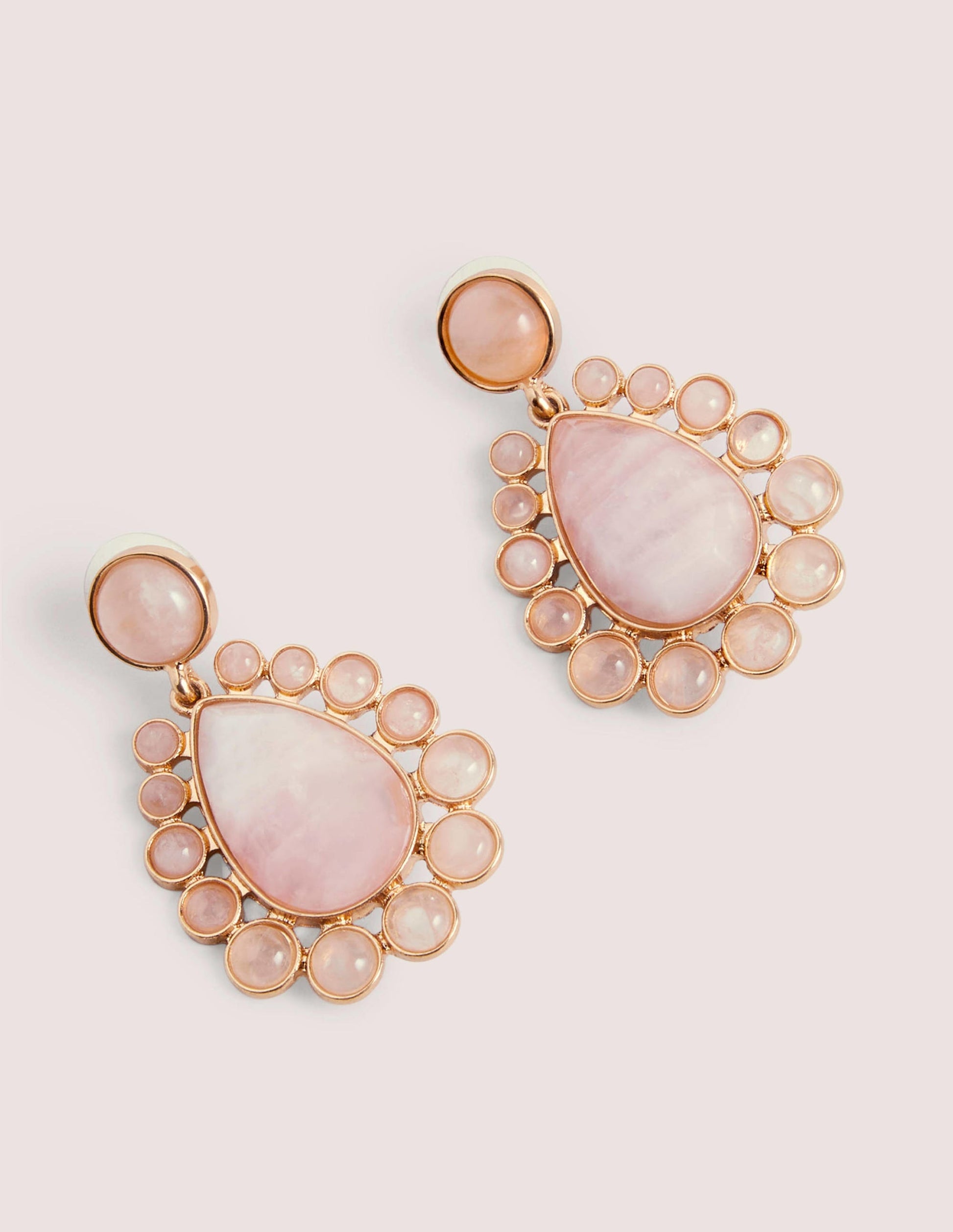 Semi-Precious Earrings-Rose Quartz-1