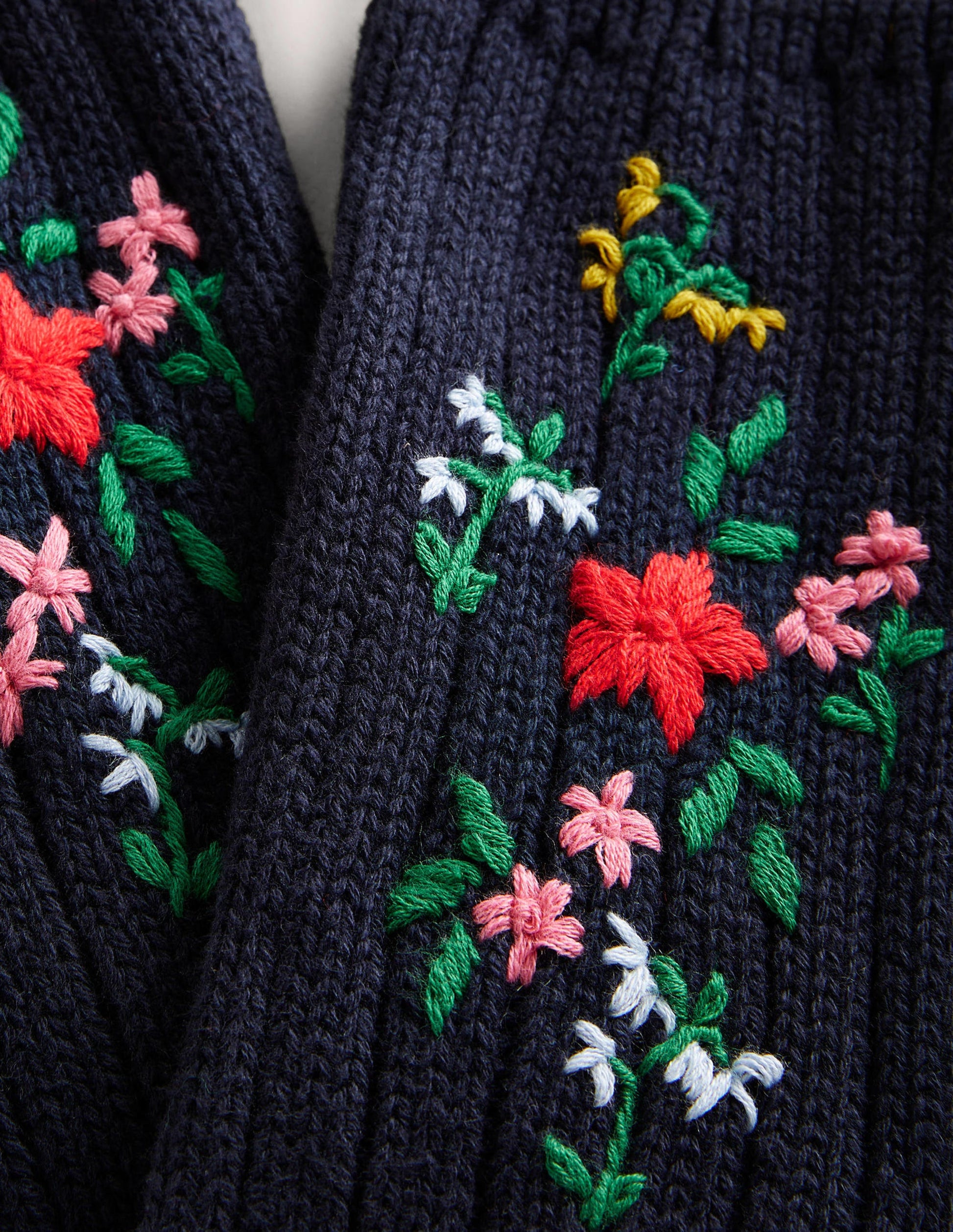 Embroidered Bed Socks-Navy-2