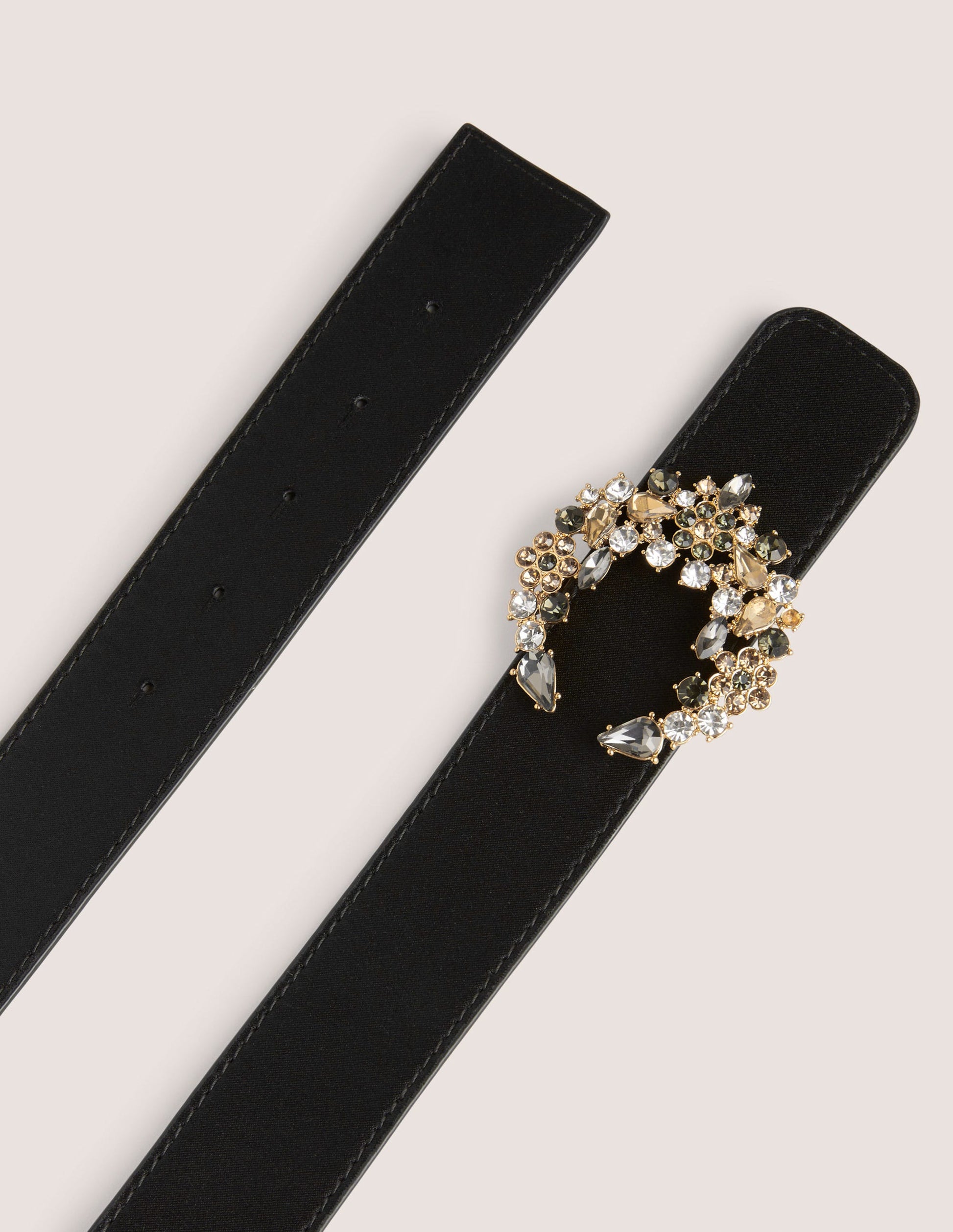 Jewel Cluster Waist Belt-Black-2