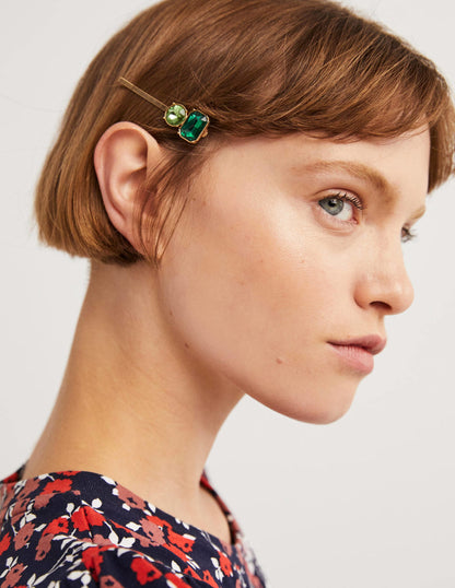 3 Pack Jewel Hair Slides-Pink-1