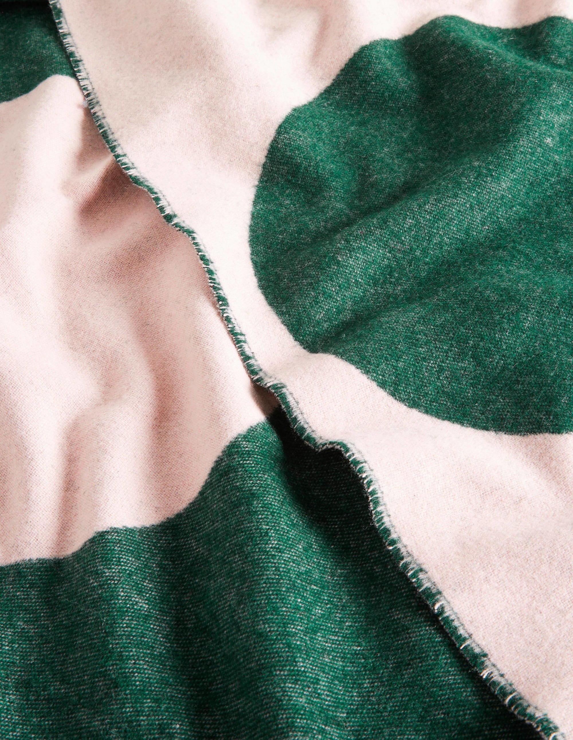 Jacquard Wool Throw-Green/ Pink Spot - Image 3