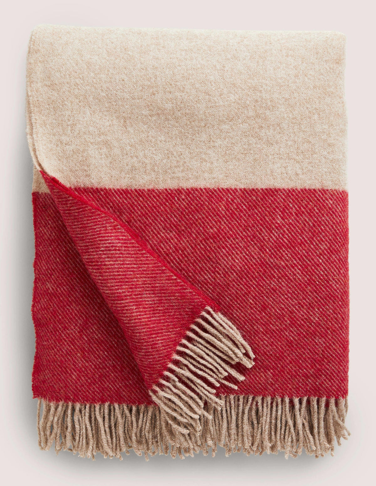 Wool Throw-Red/ Oatmeal - Image 1