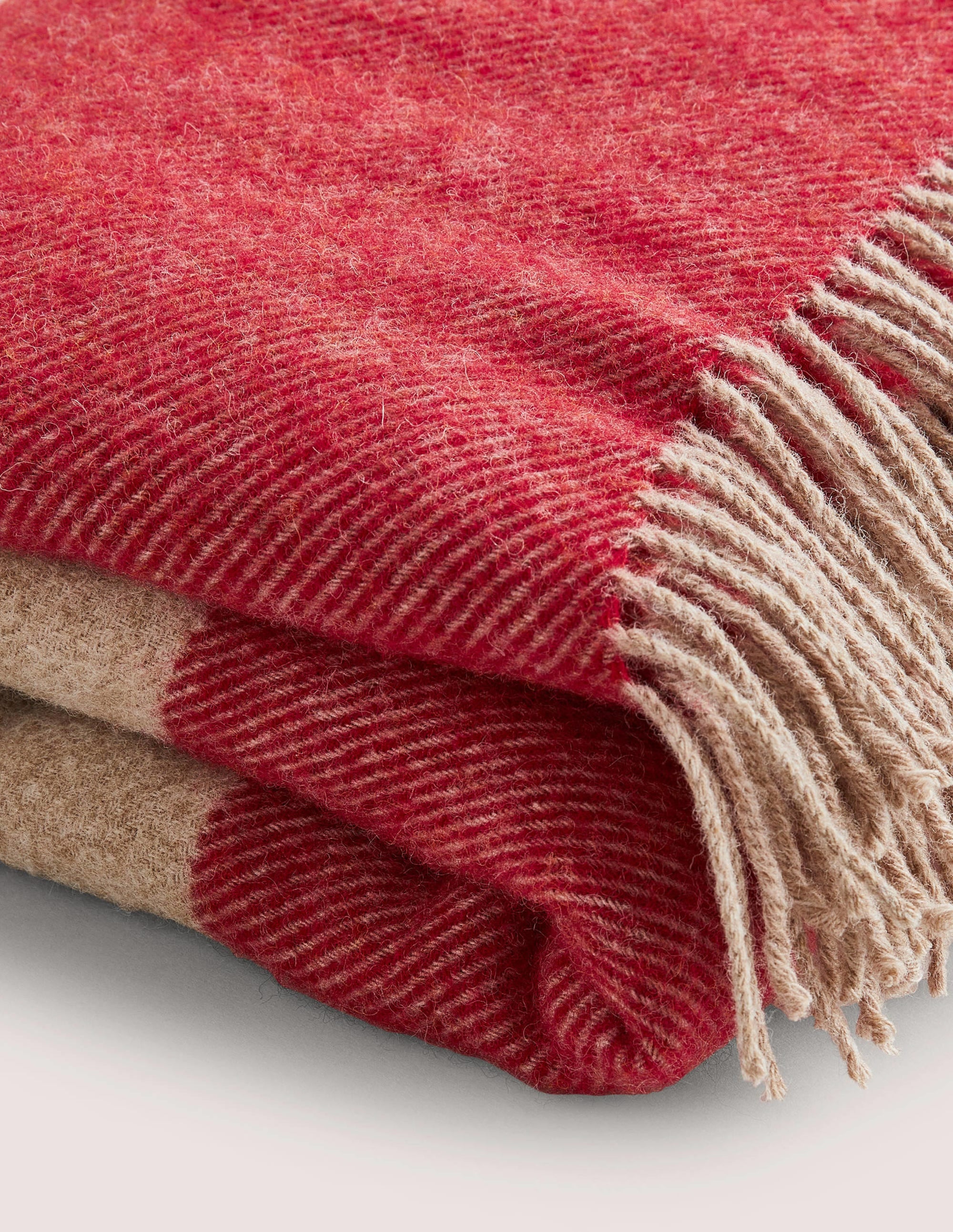Wool Throw-Red/ Oatmeal - Image 2