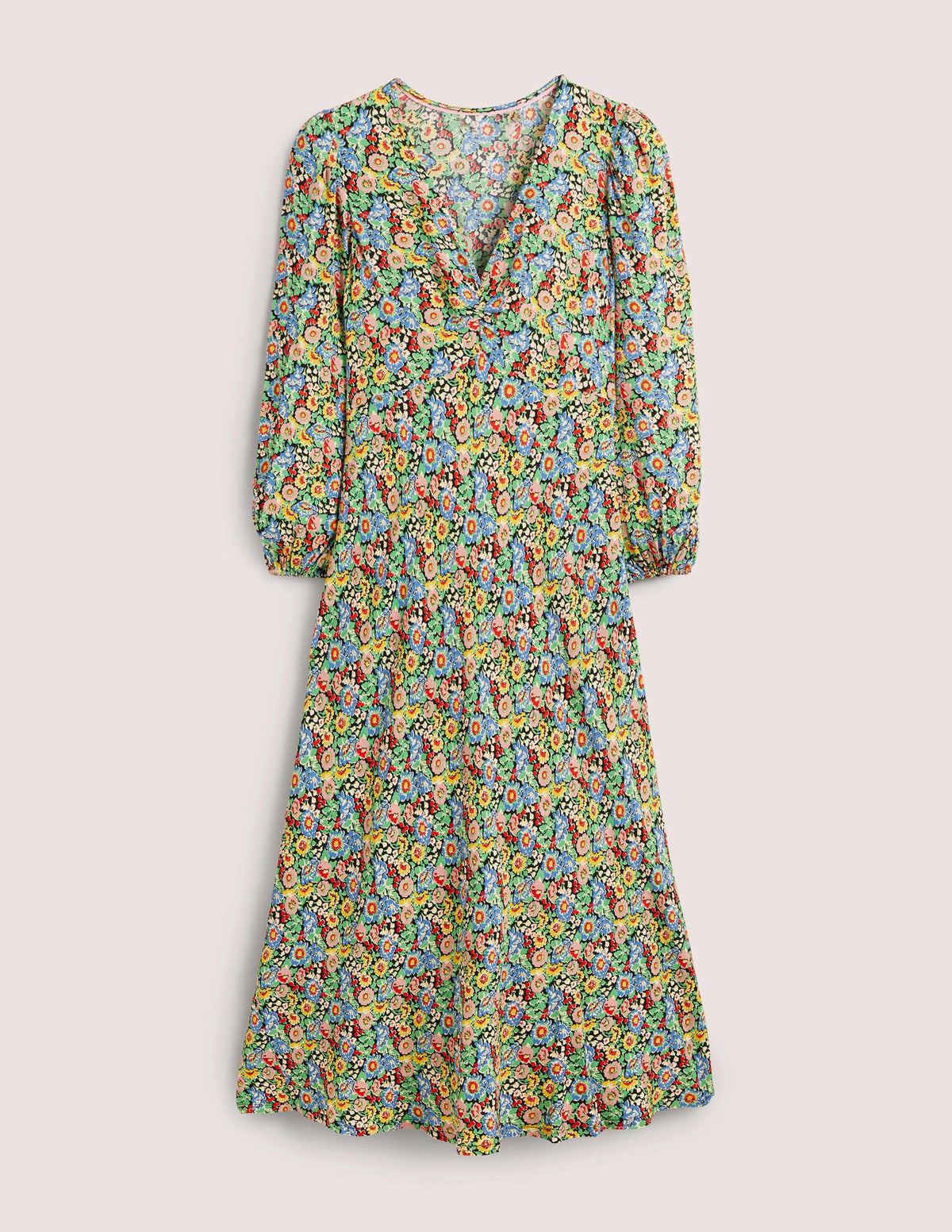 Empire Midi Tea Dress-Multi, Flora Illusion - Image 5
