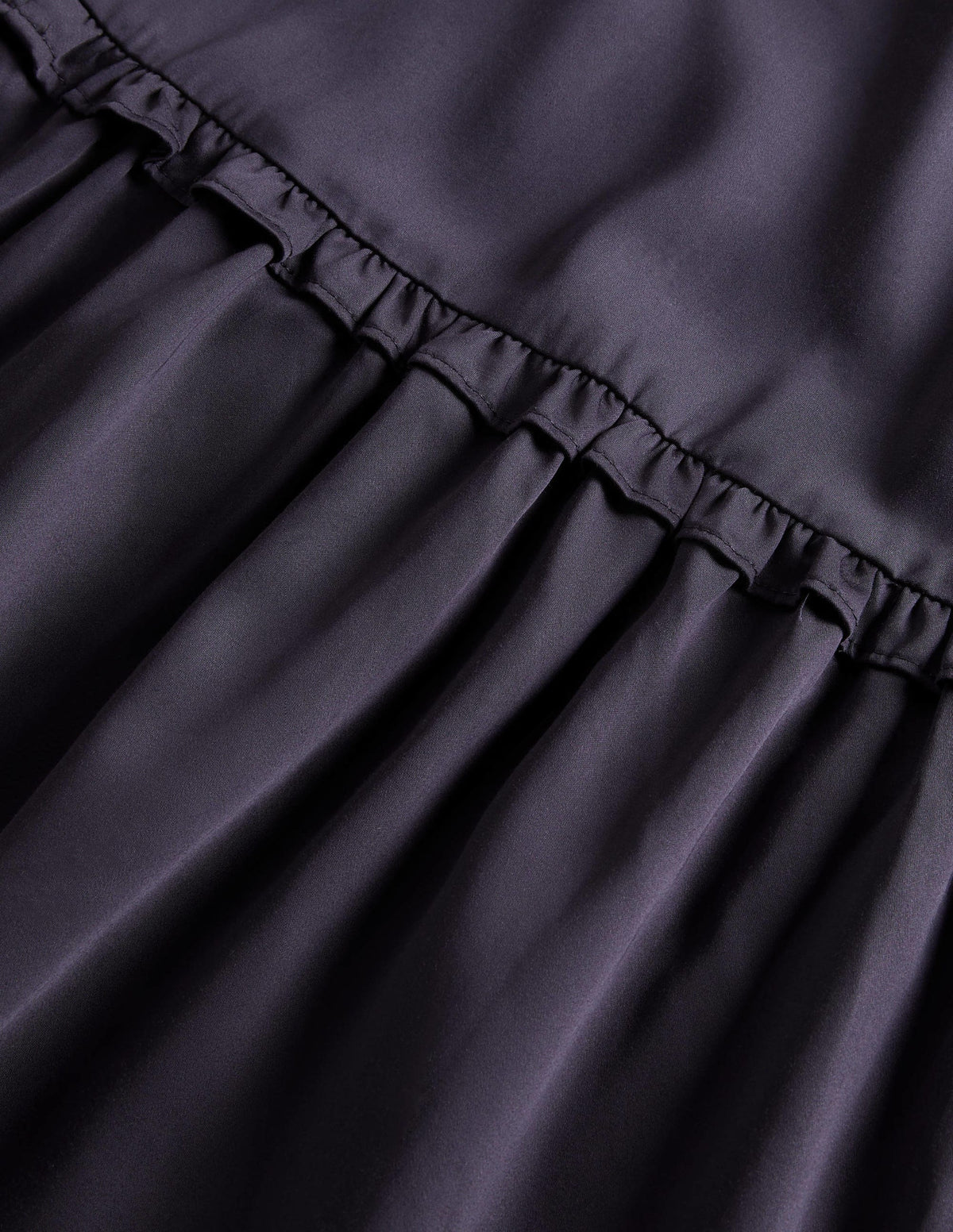 Pleat Detail Satin Midi Dress-Navy-6