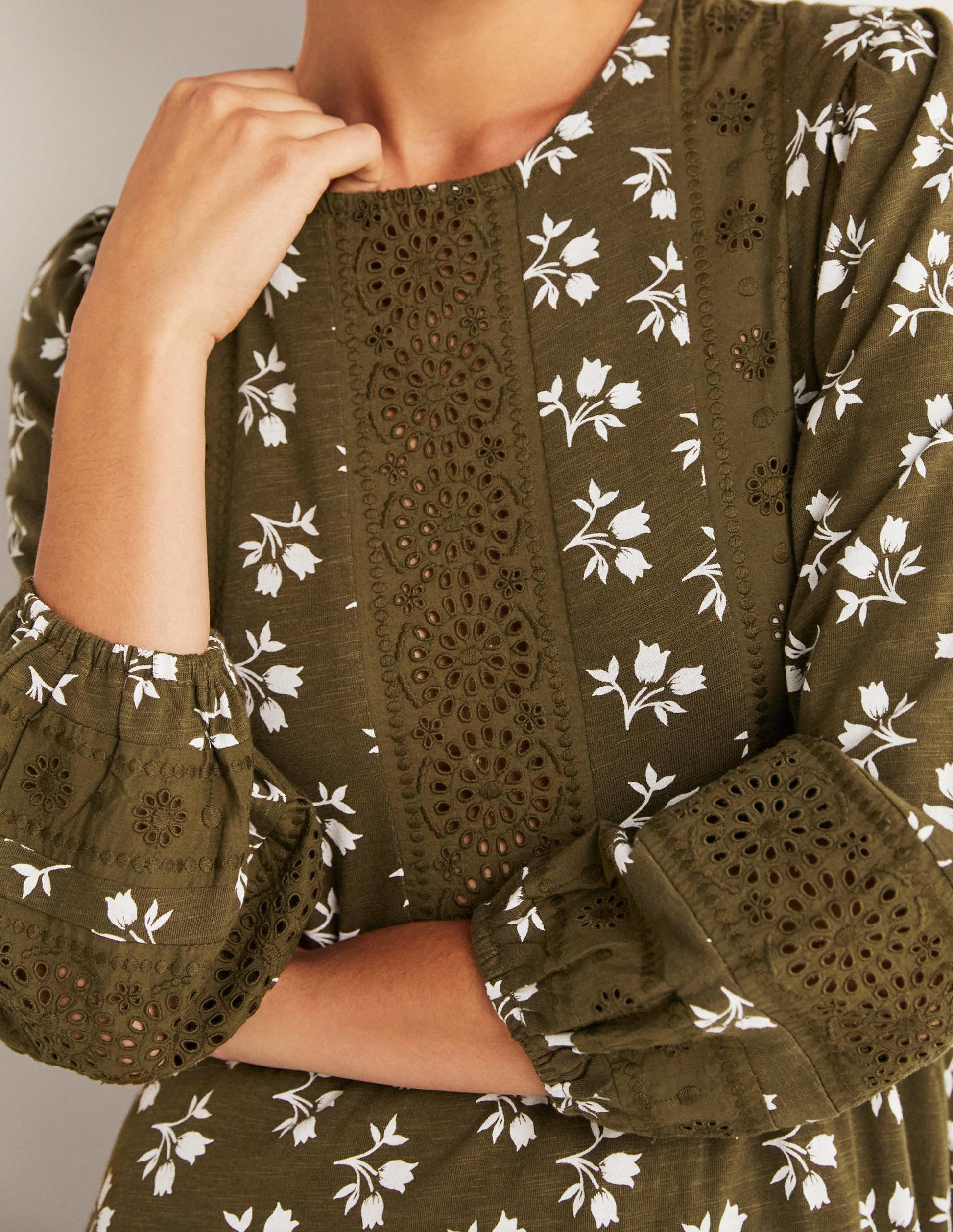 Detail Insert Jersey Dress-Basil, Bouquet Bud-3