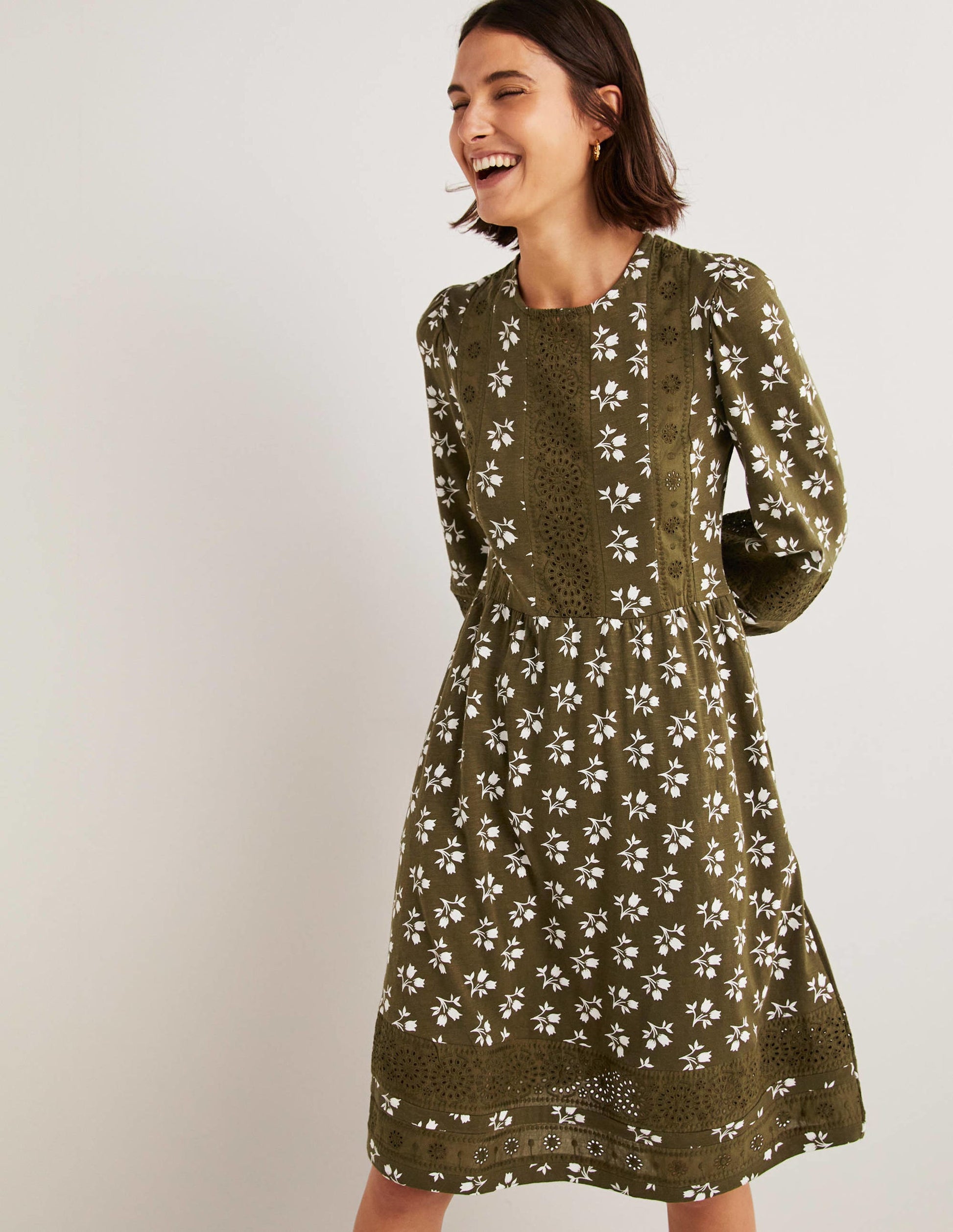 Detail Insert Jersey Dress-Basil, Bouquet Bud-5