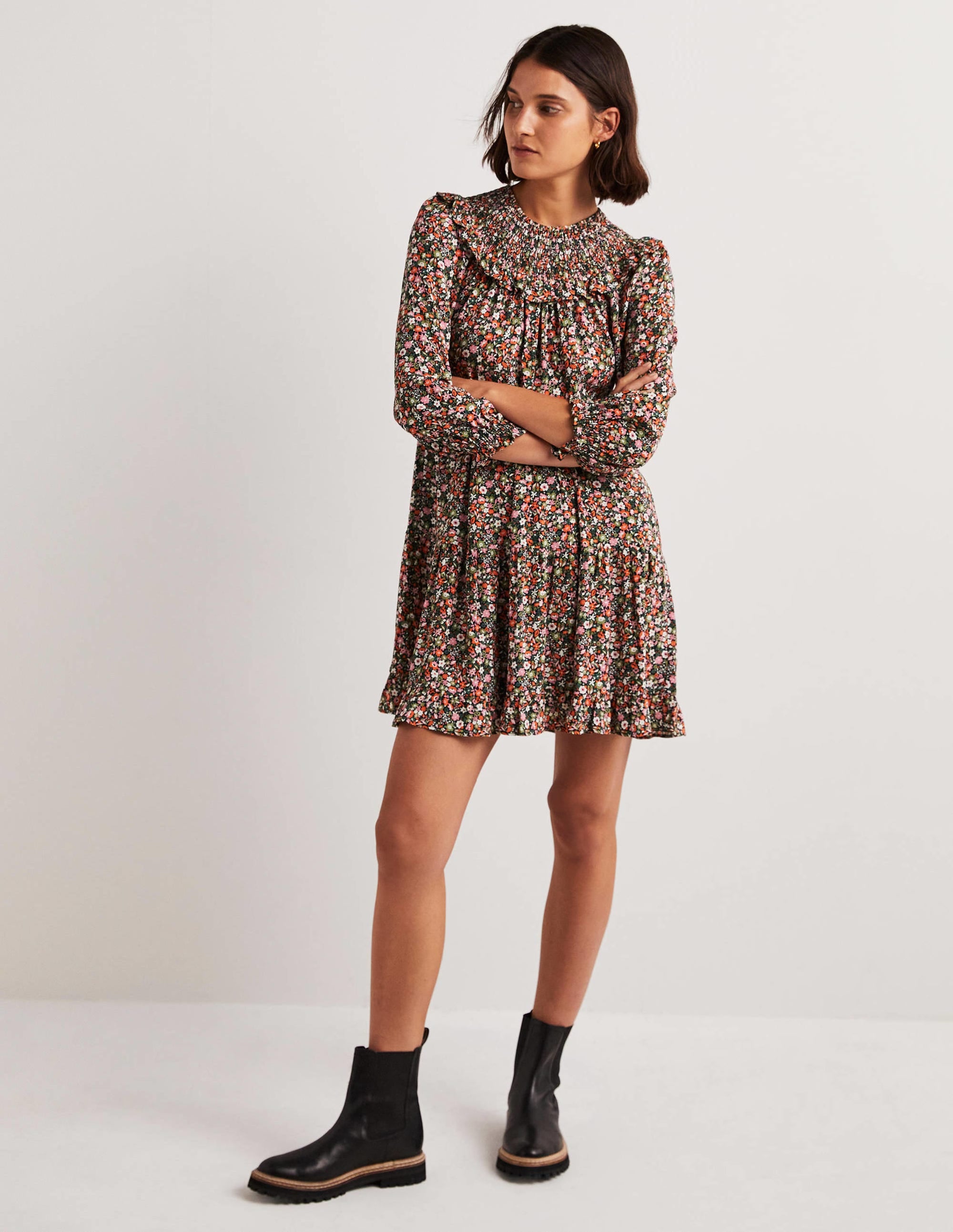 Smocked Yoke Tiered Dress-Multi, Floret Meadow - Image 4