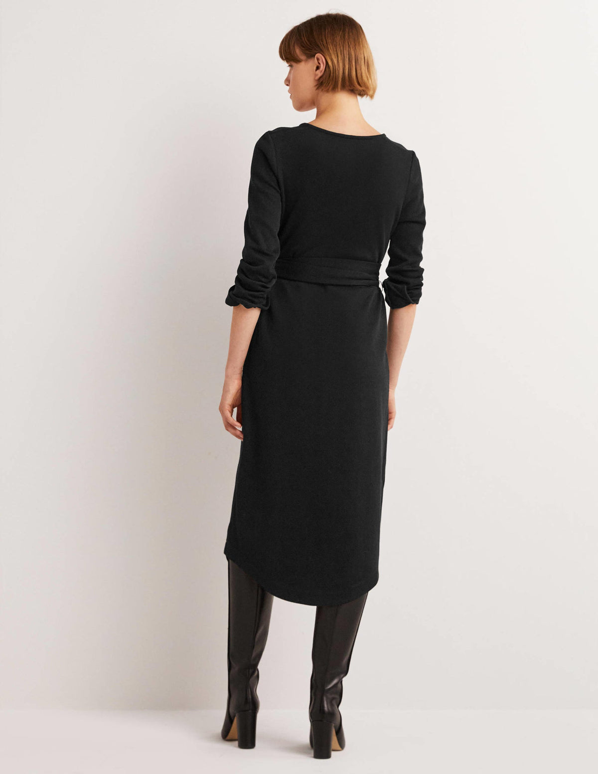Column Jersey Midi Dress-Black-3