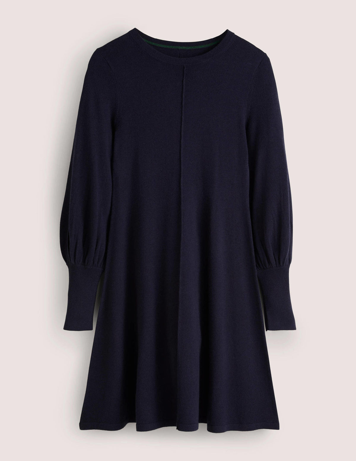 Cuff Detail Knitted Mini Dress-Navy - Image 5