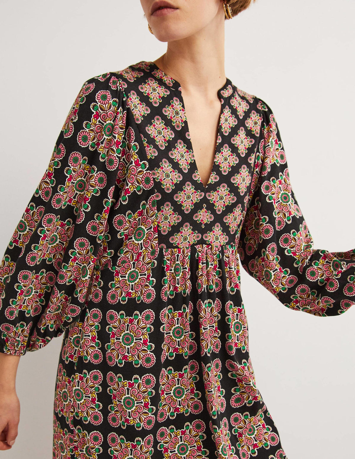 Jersey Midi Dress-Multi, Daisy Illusion Tile - Image 2