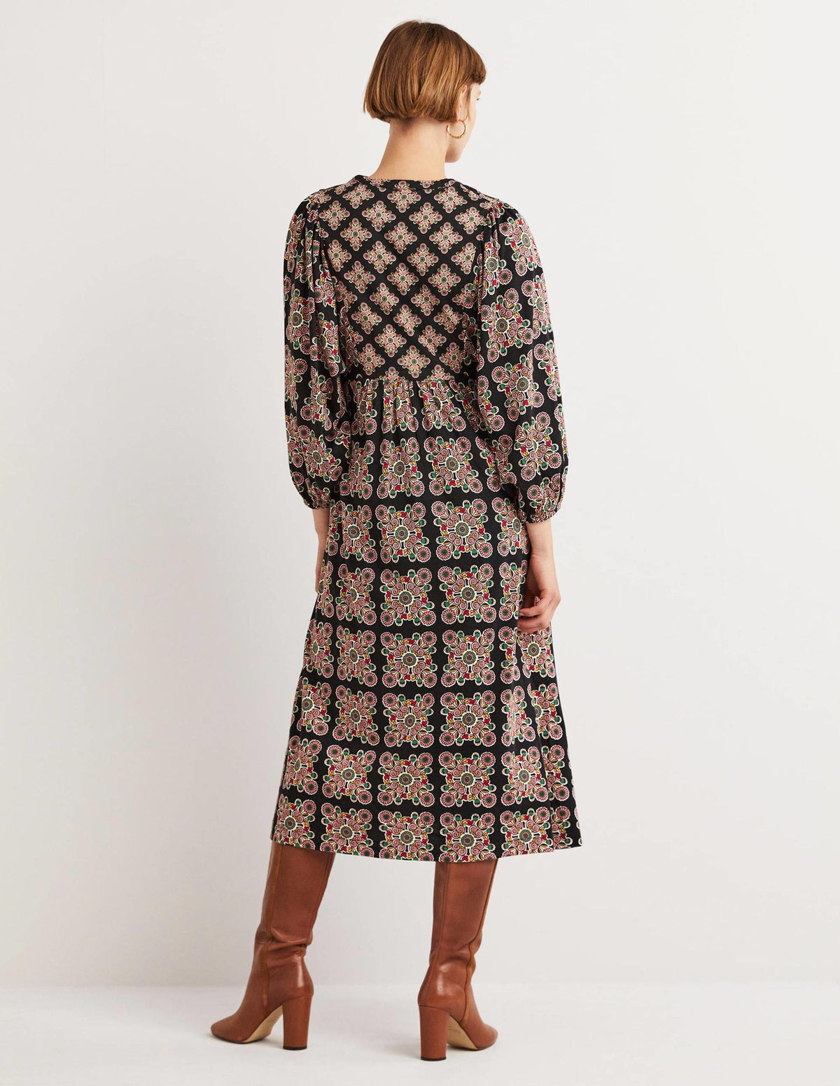 Jersey Midi Dress-Multi, Daisy Illusion Tile - Image 3
