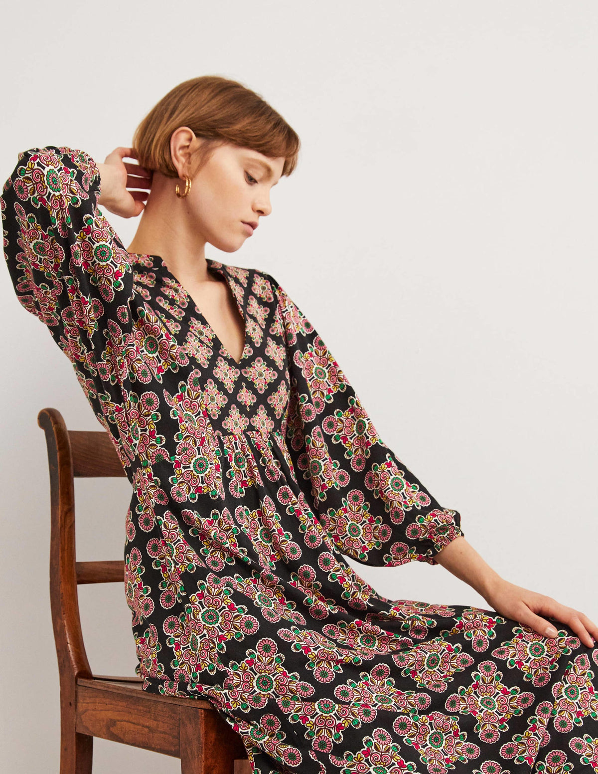 Jersey Midi Dress-Multi, Daisy Illusion Tile - Image 4