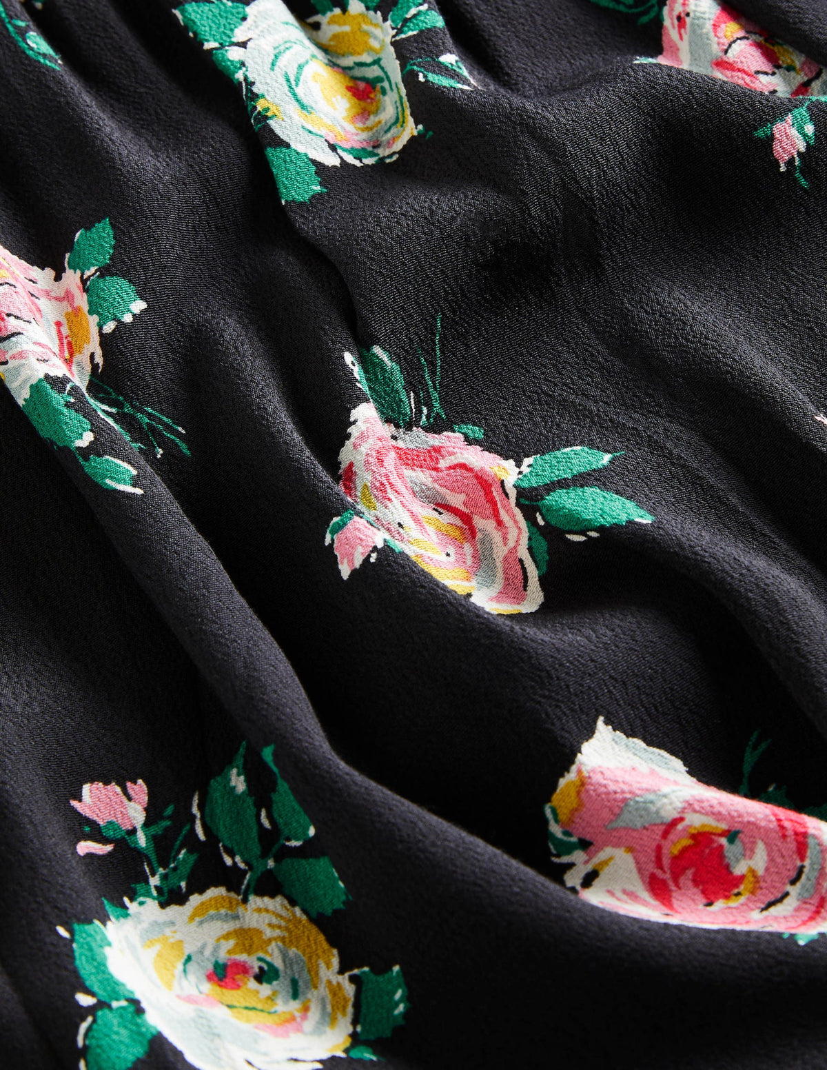 Square Neck Maxi Dress-Black, Painterly Rose - Image 7