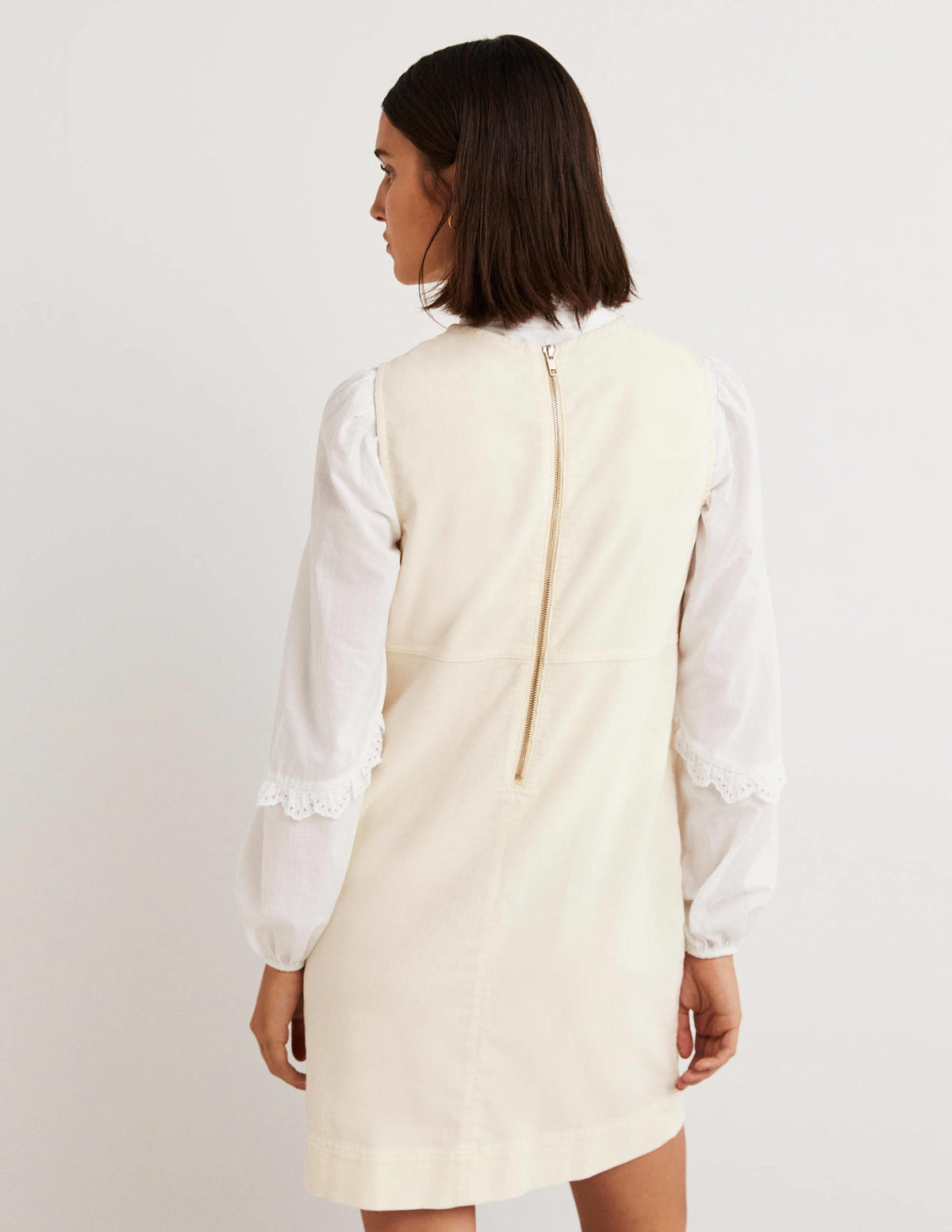 Evie Cord Shift Dress-Ecru-3