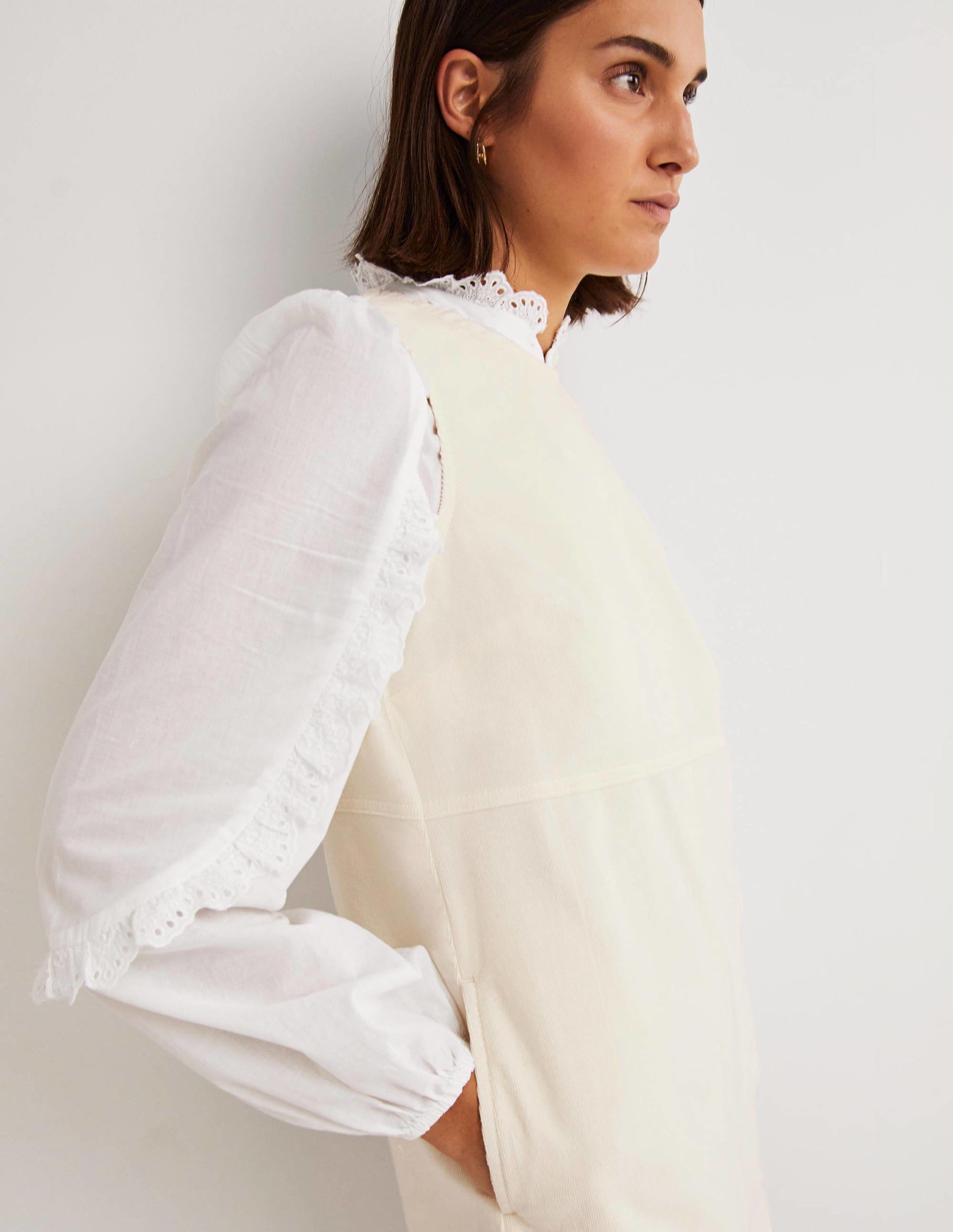 Evie Cord Shift Dress-Ecru - Image 5