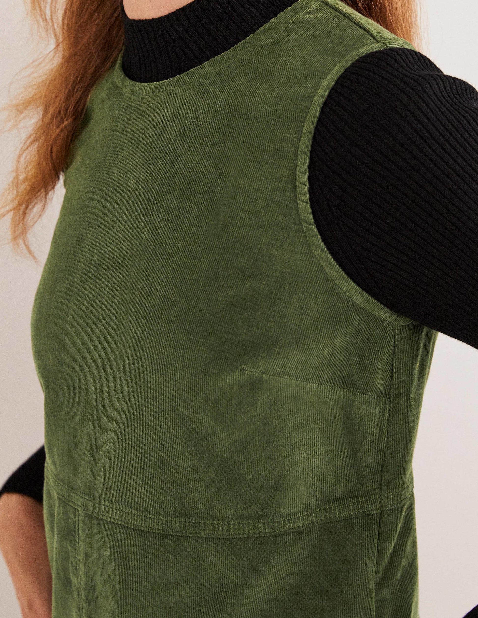 Evie Cord Shift Dress-Kale-2