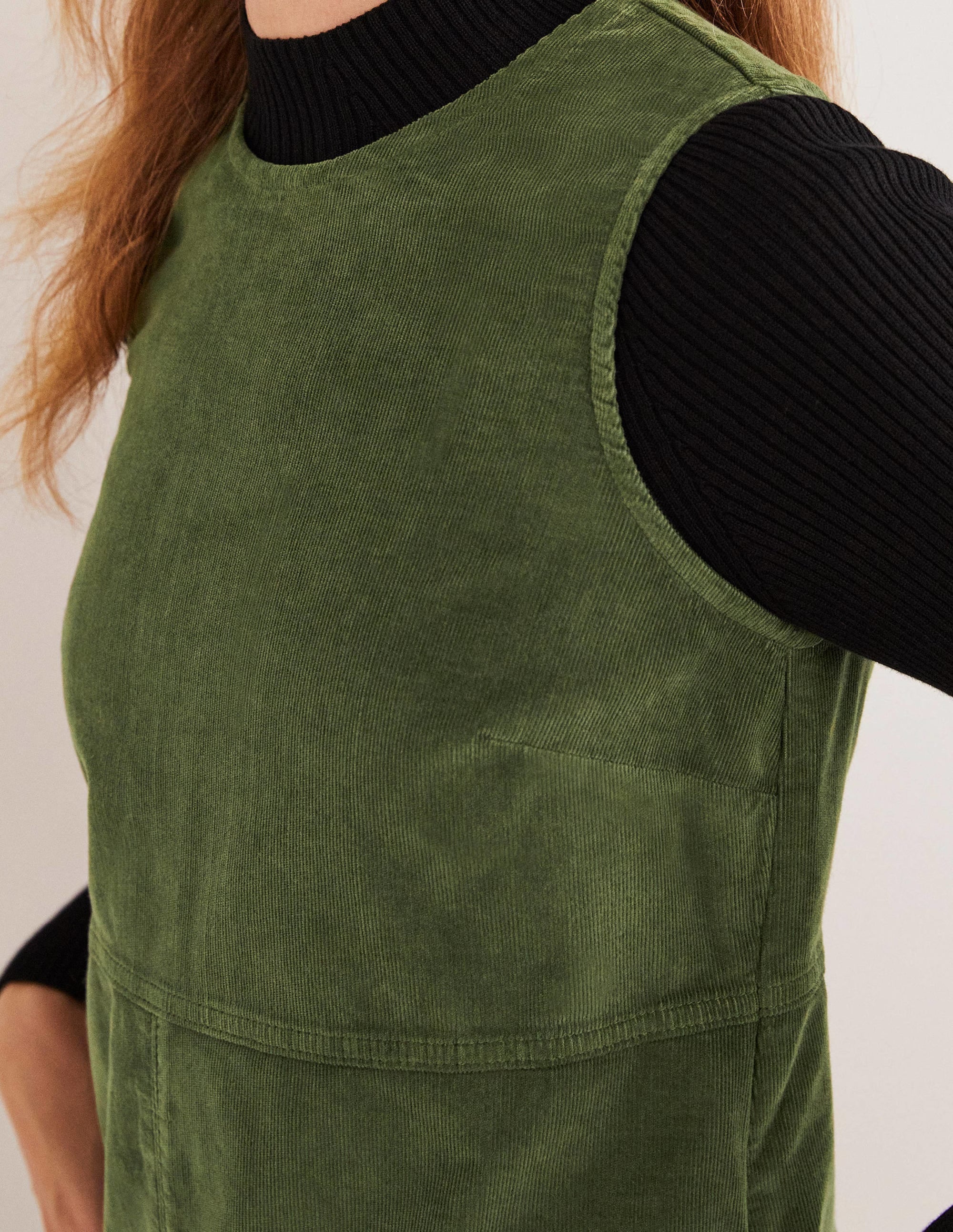 Evie Cord Shift Dress-Kale - Image 2