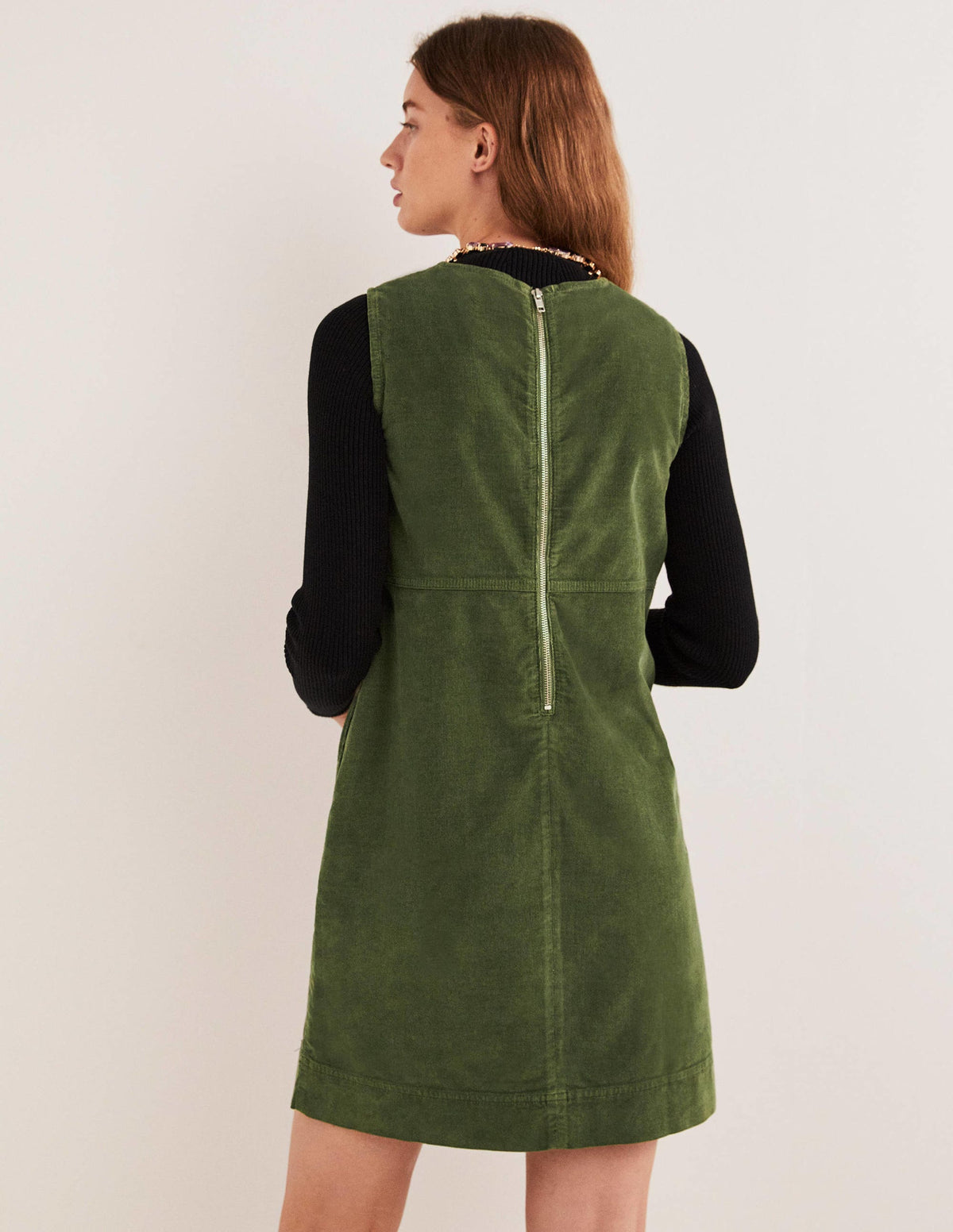 Evie Cord Shift Dress-Kale - Image 3