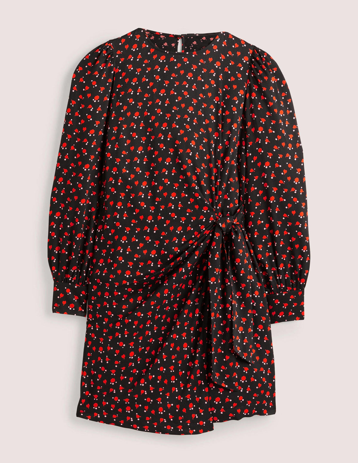 Wrap Skirt Mini Dress-Rocket Red, Tulip Charm - Image 7