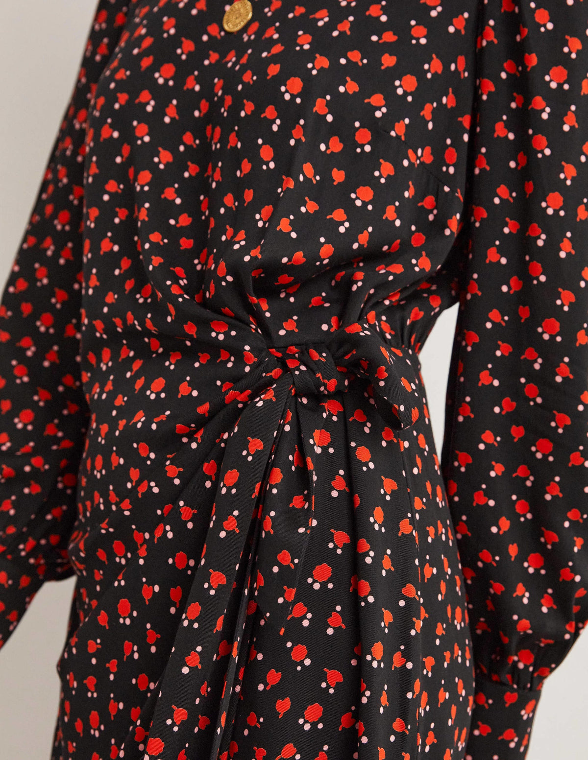 Wrap Skirt Mini Dress-Rocket Red, Tulip Charm - Image 2