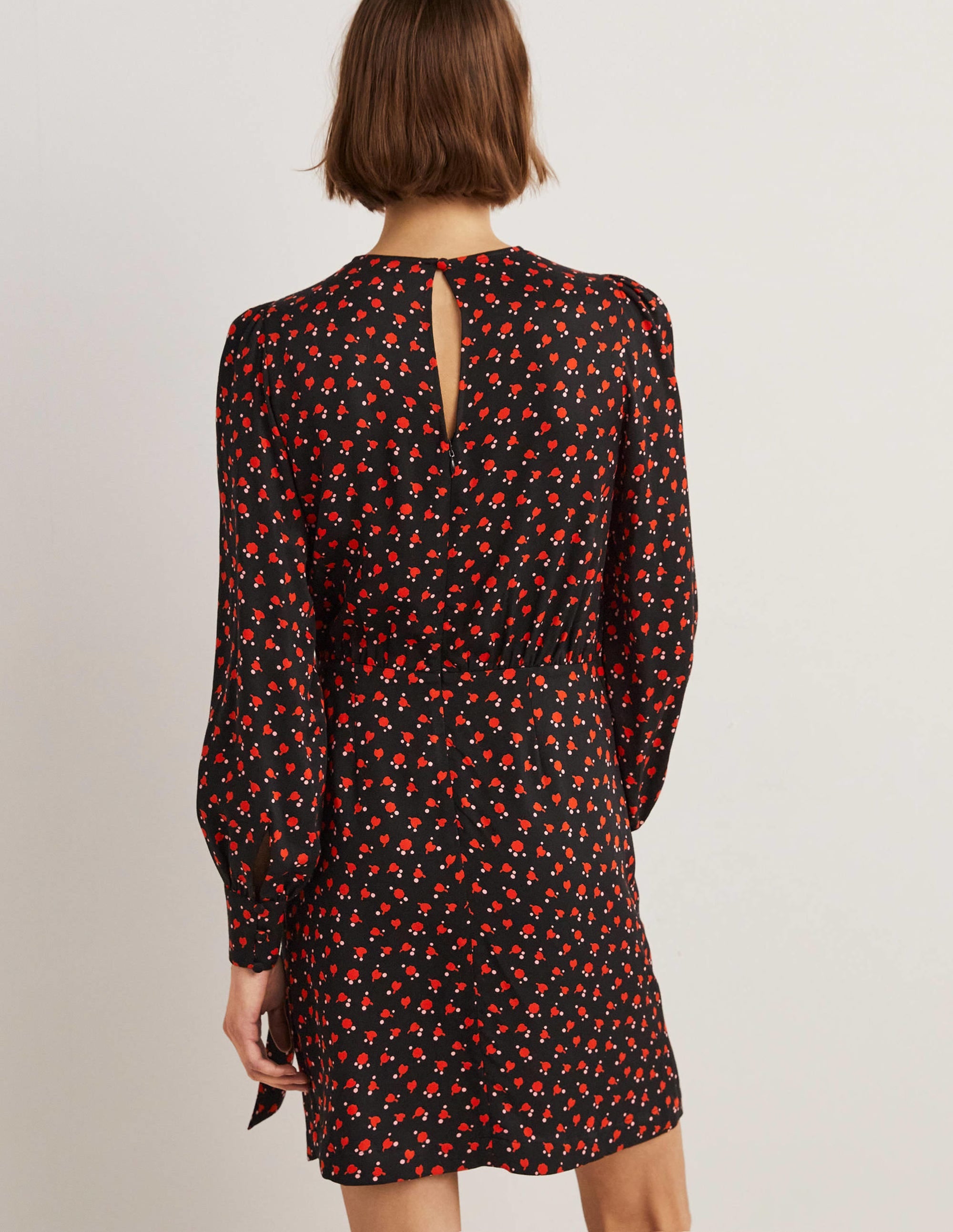 Wrap Skirt Mini Dress-Rocket Red, Tulip Charm - Image 3
