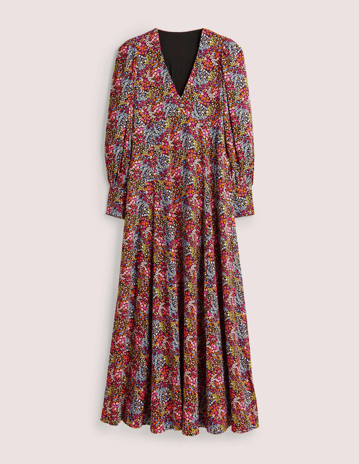 Blouson Sleeve Maxi Tea Dress-Multi, Ditsy Garden-7
