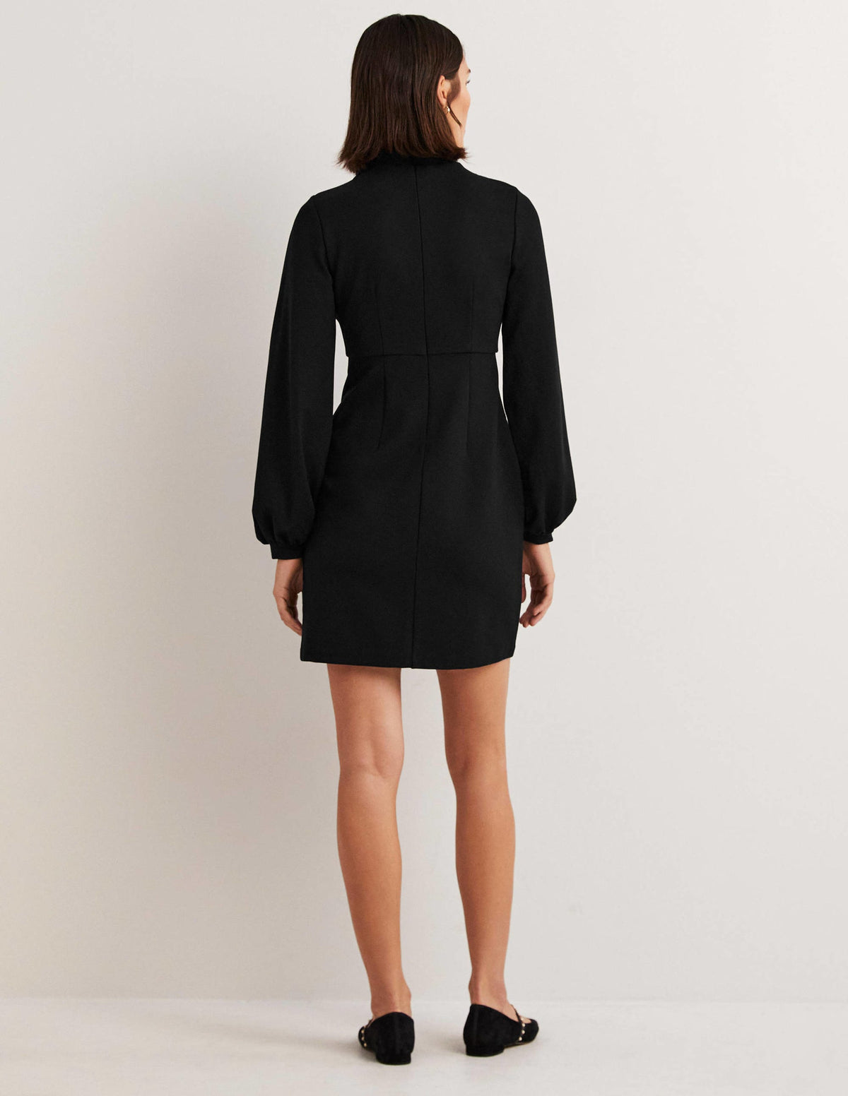 Blouson Jersey Mini Dress-Black - Image 3