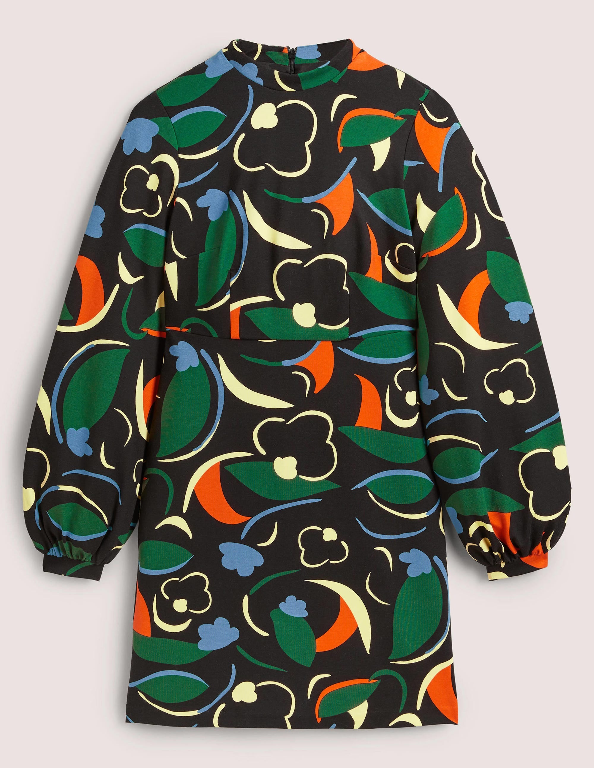 Blouson Jersey Mini Dress-Multi, Abstract Whirl - Image 5