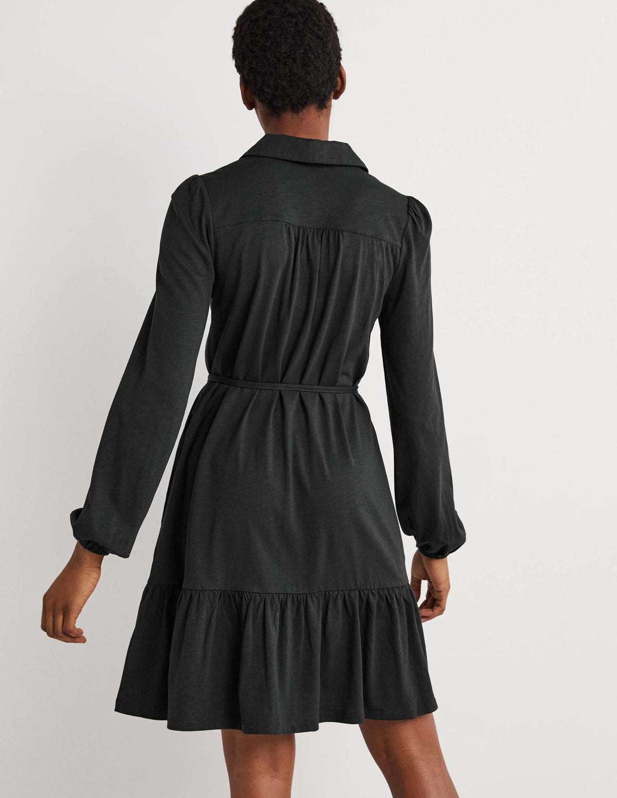 Tiered Jersey Shirt Mini Dress-Cavolo Nero - Image 3