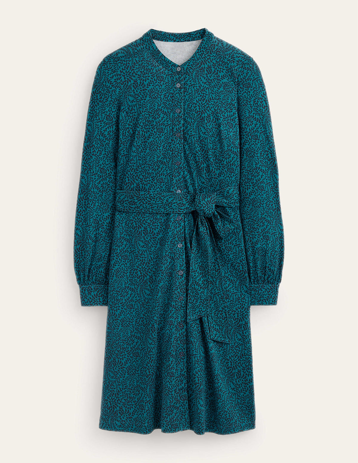 Julia Jersey Shirt Dress-Teal, Pome Sprig-6