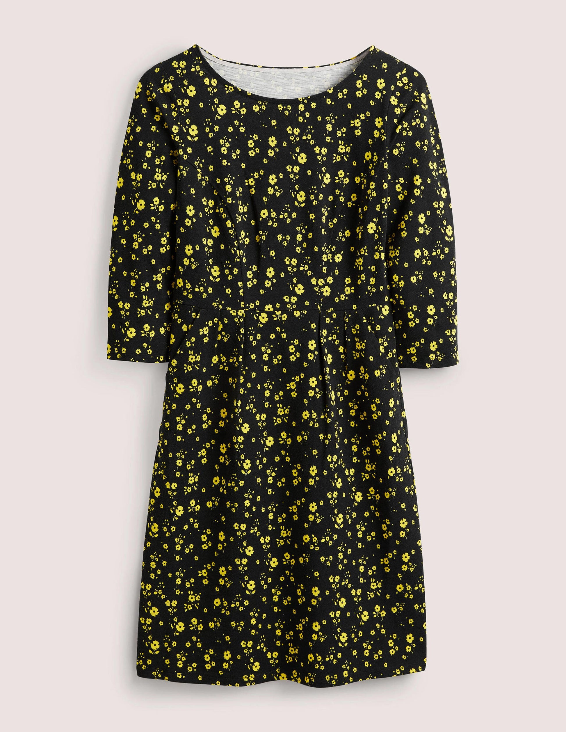 Penny Jersey Dress-Black, Floral Sprig-5