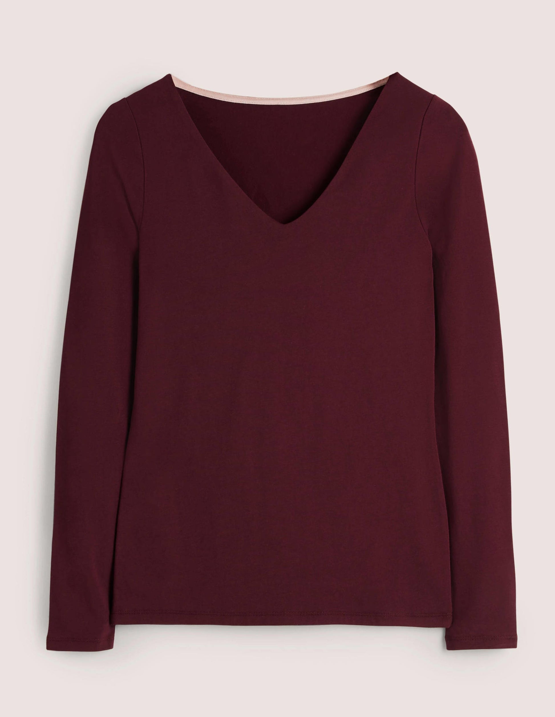 Double Layer V-neck Top-Mulled Wine Purple-5