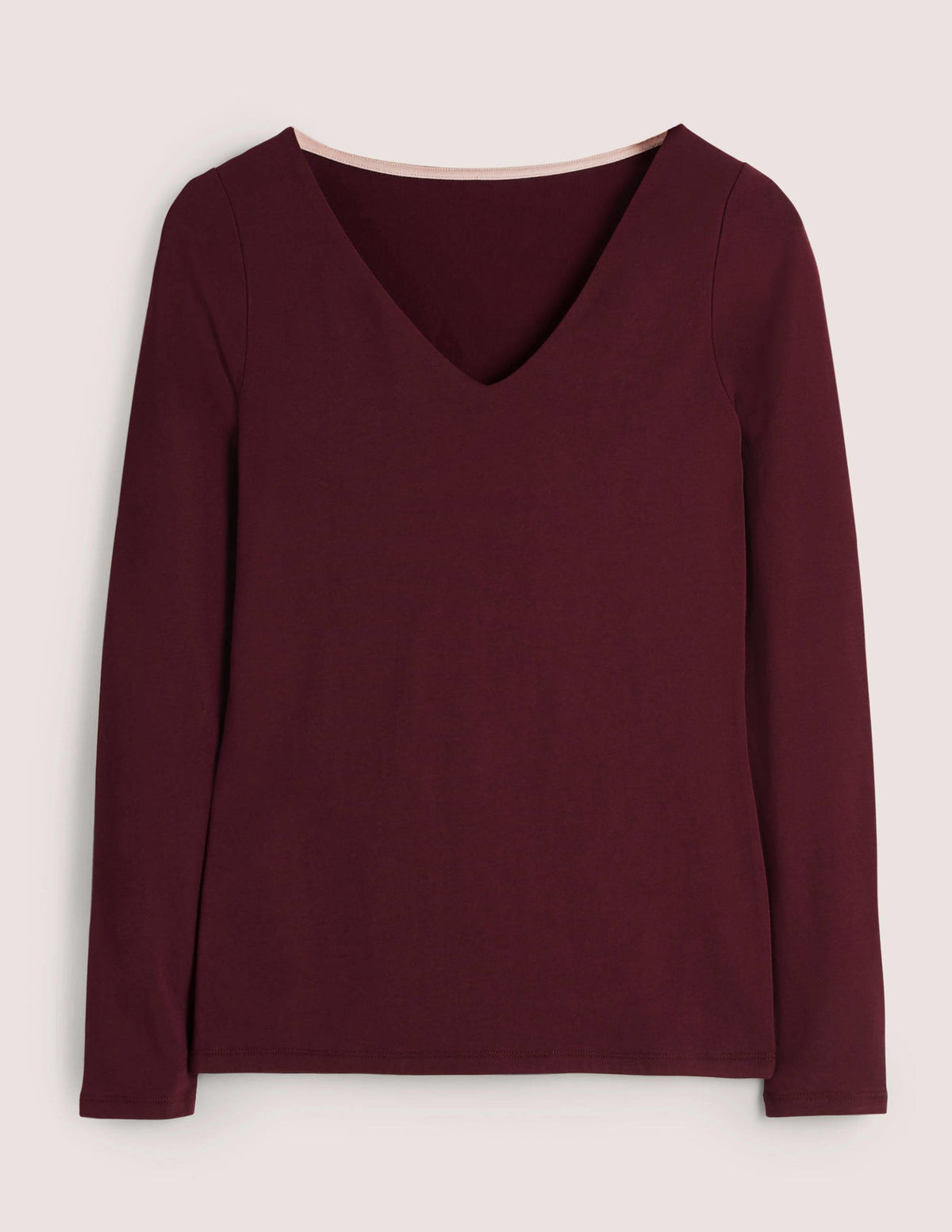 Double Layer V-neck Top-Mulled Wine Purple - Image 5
