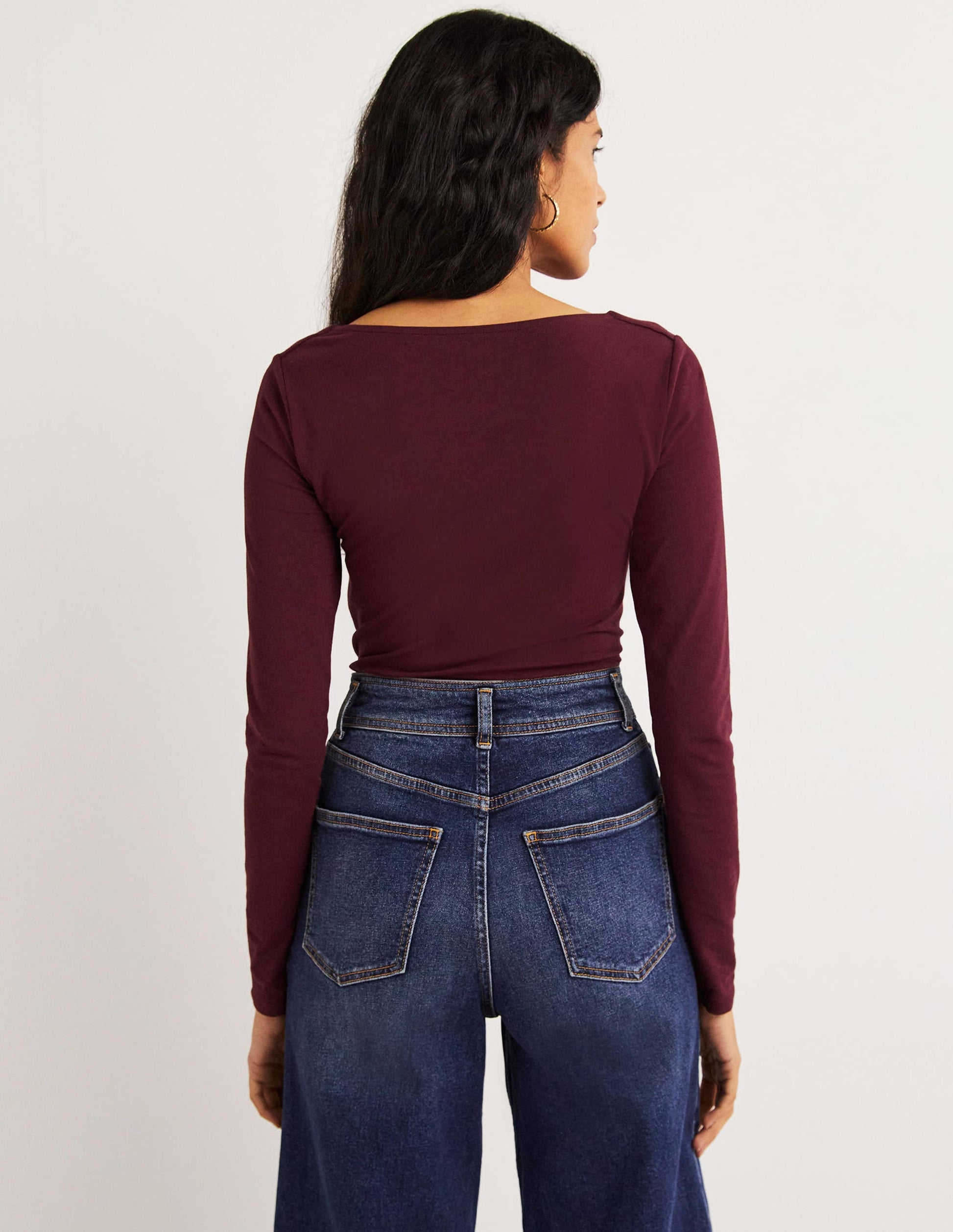 Double Layer V-neck Top-Mulled Wine Purple-3