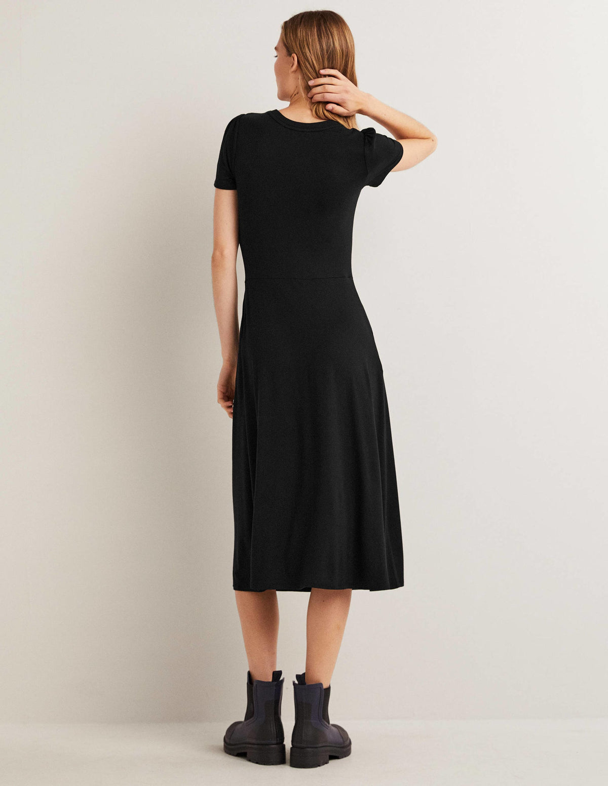 Lucinda Jersey Midi Dress-Black-3