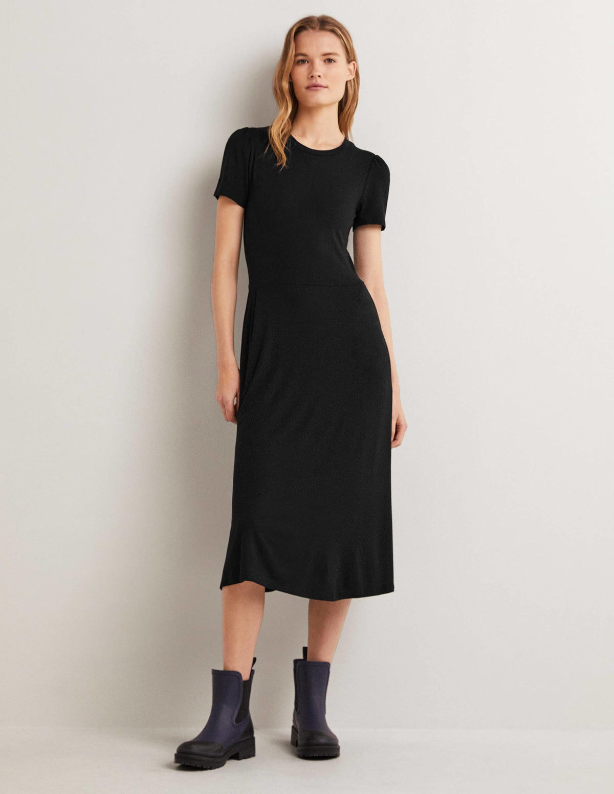 Lucinda Jersey Midi Dress-Black - Image 5