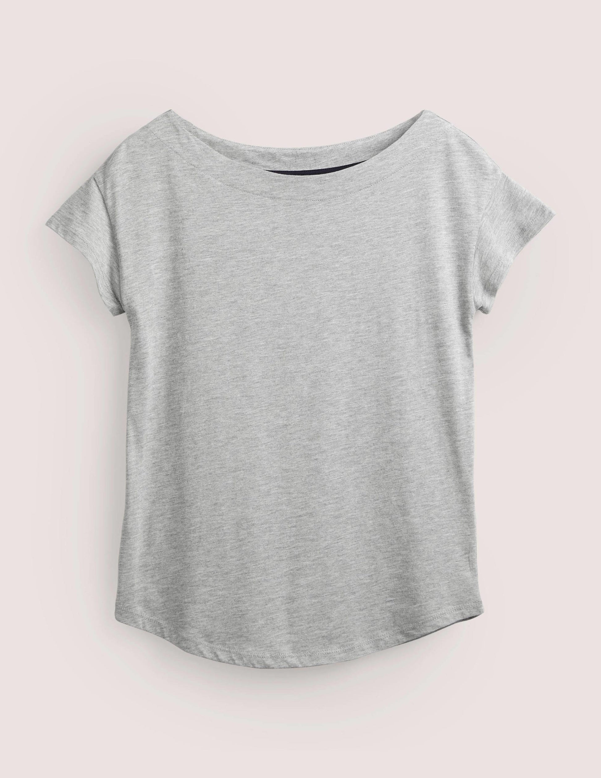 Supersoft Boat Neck T-Shirt-Grey Marl-5