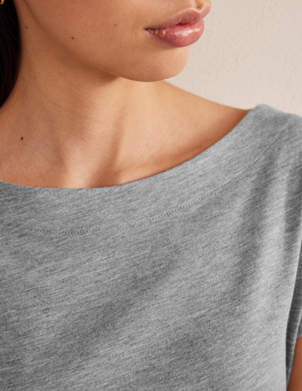 Supersoft Boat Neck T-Shirt-Grey Marl-2