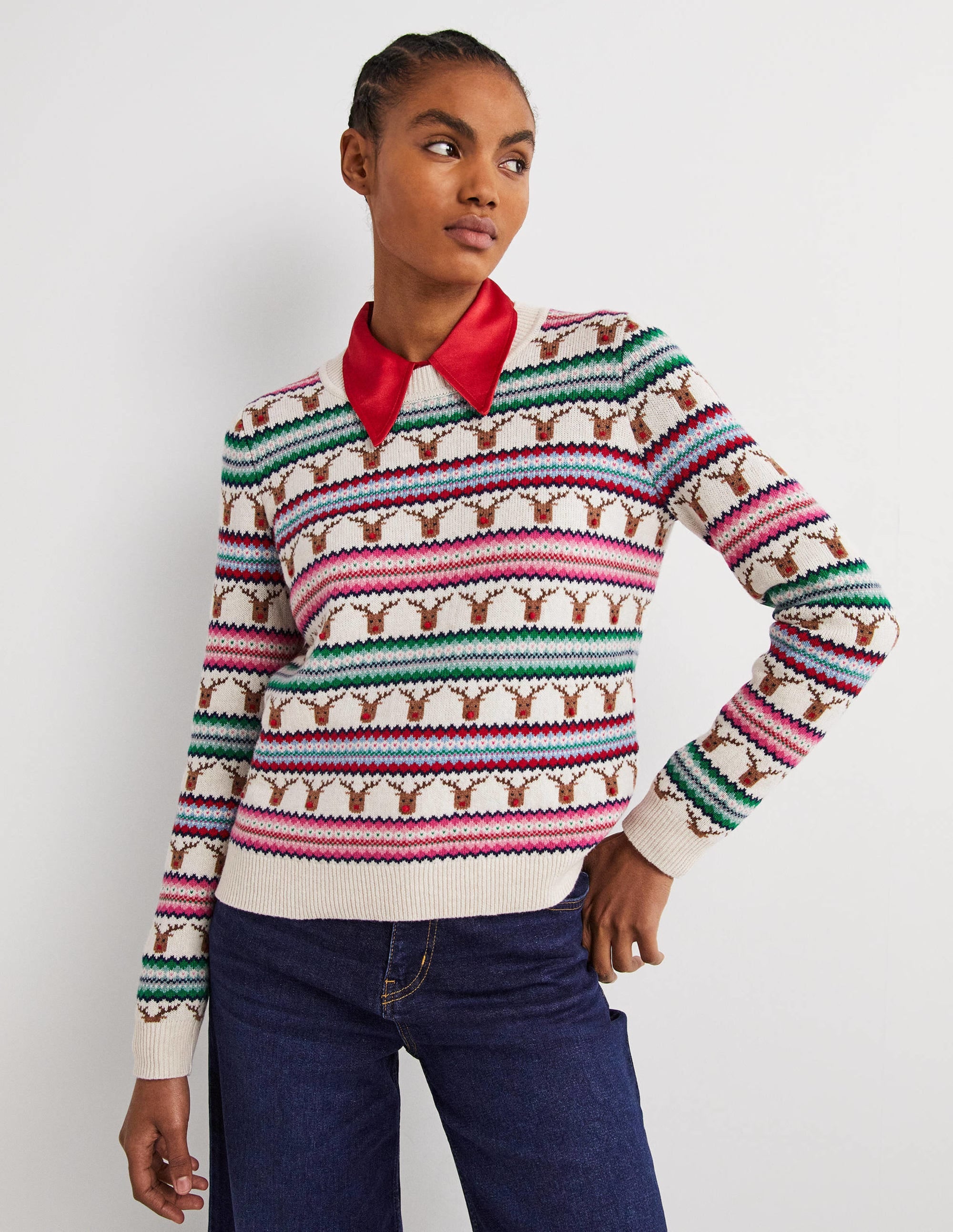 Reindeer Fair Isle Christmas Sweater-Reindeer Fair Isle - Image 1