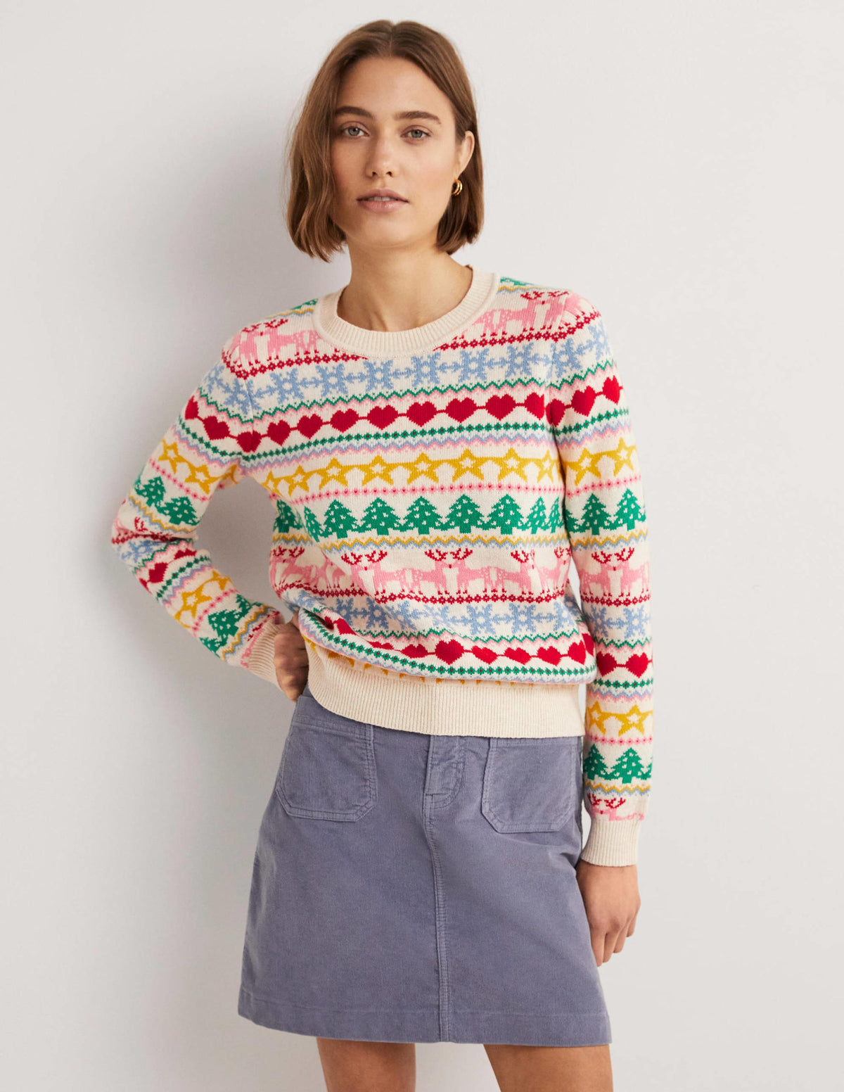 Festive Fair Isle Christmas Sweater-Multi Christmas Fair Isle - Image 1