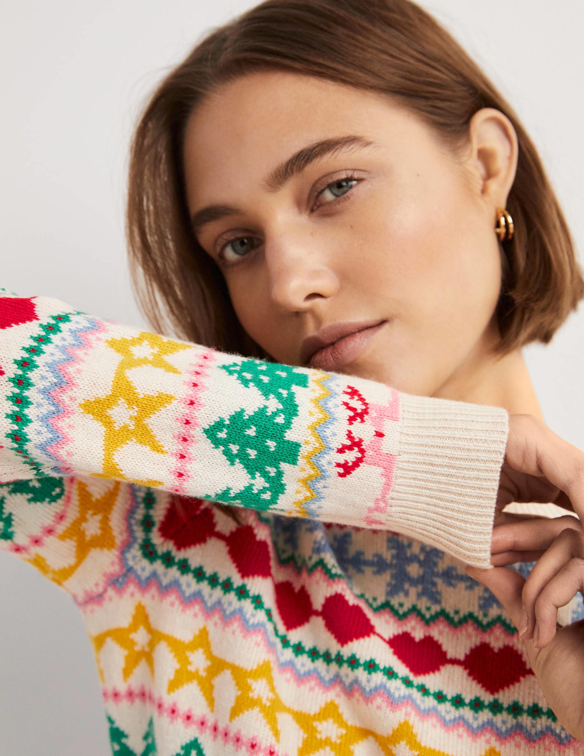 Festive Fair Isle Christmas Sweater-Multi Christmas Fair Isle - Image 2