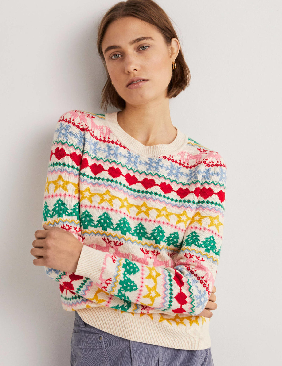Festive Fair Isle Christmas Sweater-Multi Christmas Fair Isle - Image 4