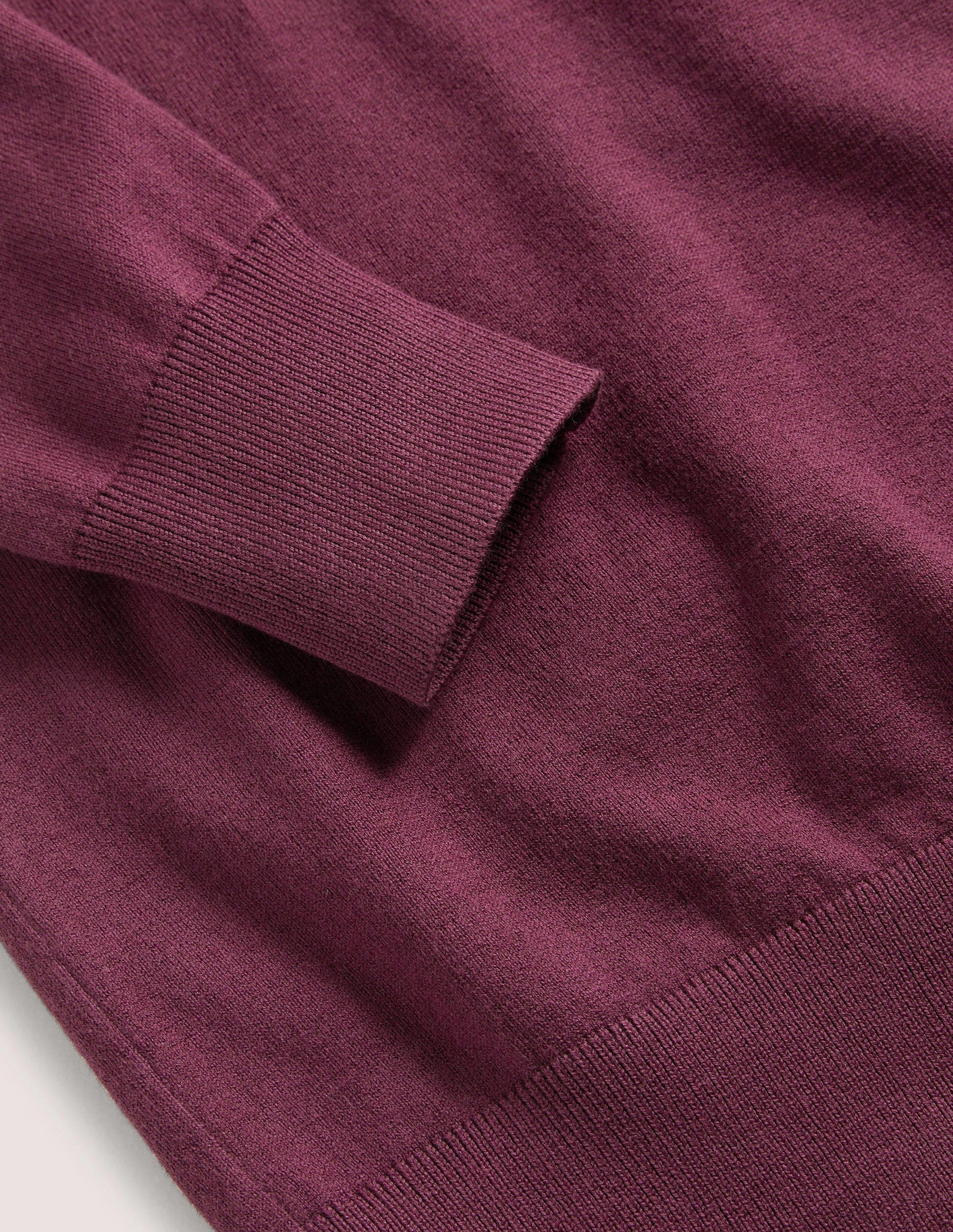 Cotton Crew Neck Sweater-Berry-6