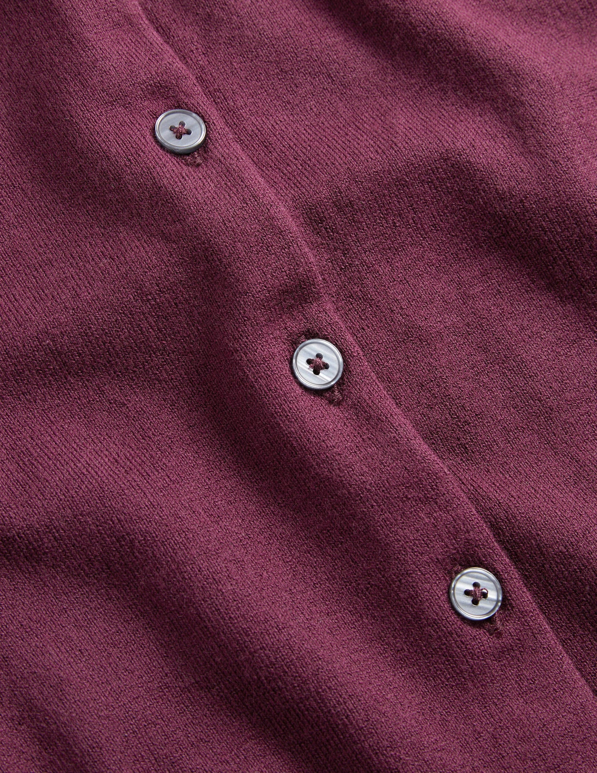 Cotton Crew Neck Cardigan-Berry-5
