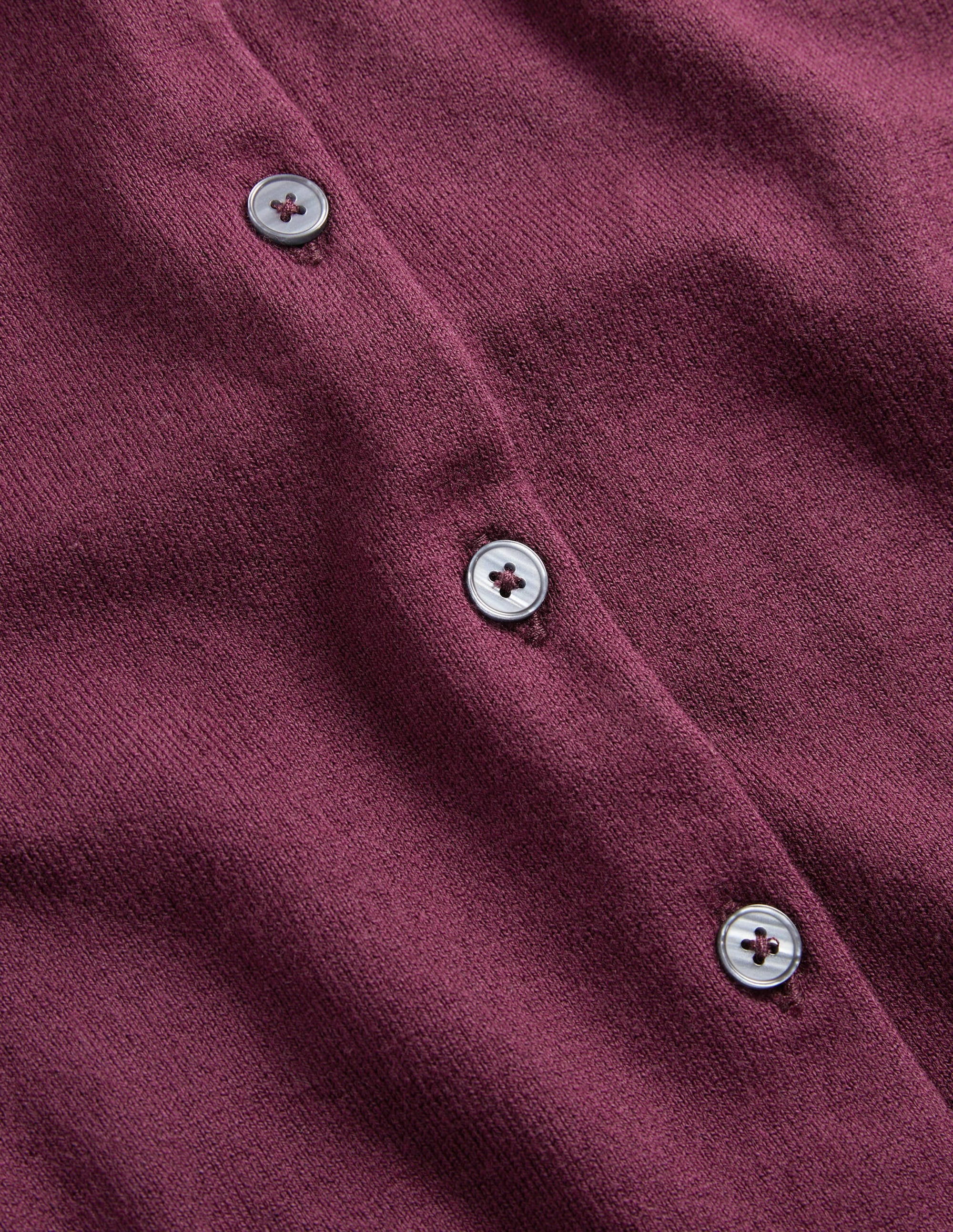 Cotton Crew Neck Cardigan-Berry - Image 5